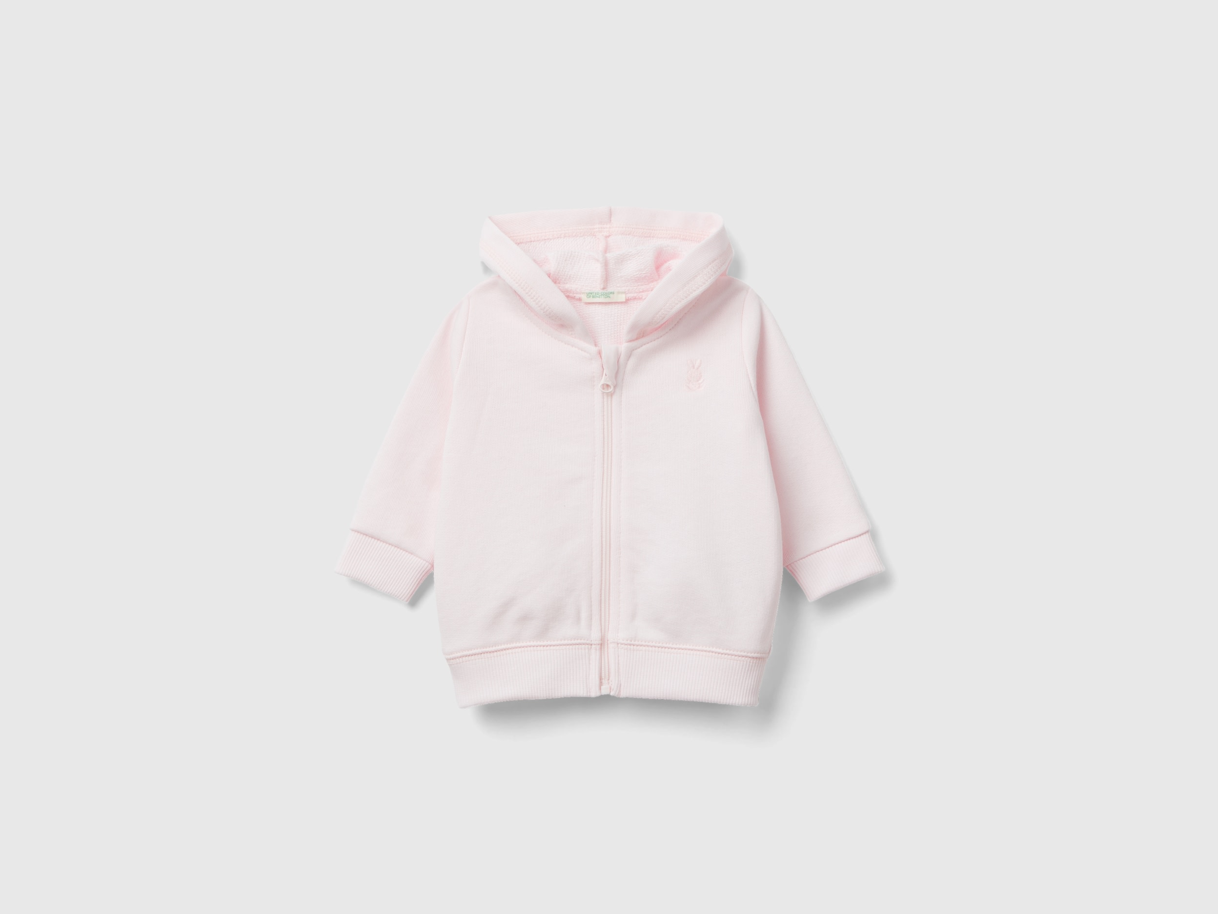 Benetton, Hoodie In Organic Cotton, size 12-18, Soft Pink, Kids