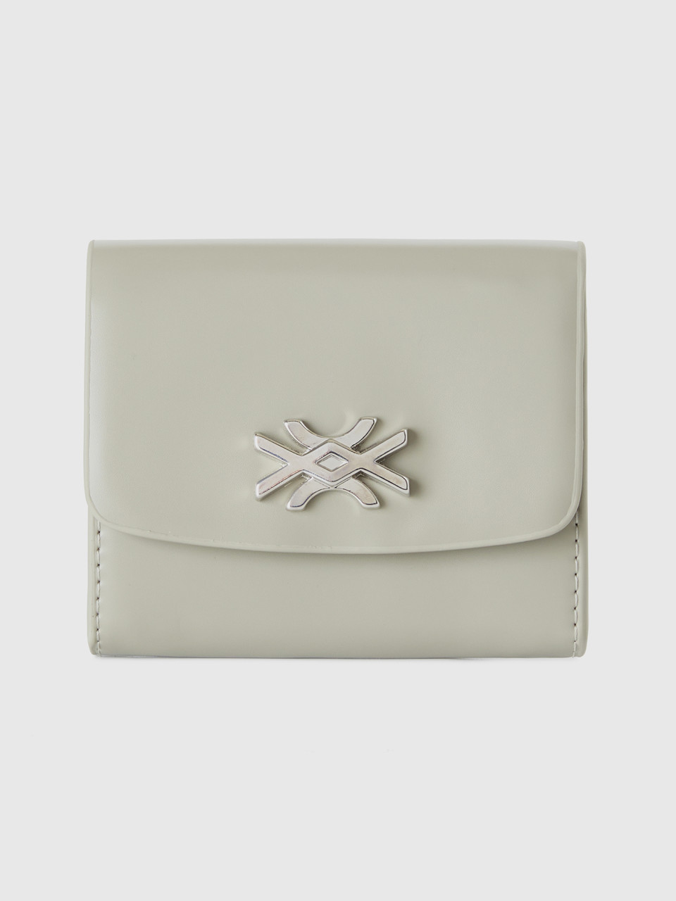 Benetton, Small Wallet In Imitation Leather, Beige, Women