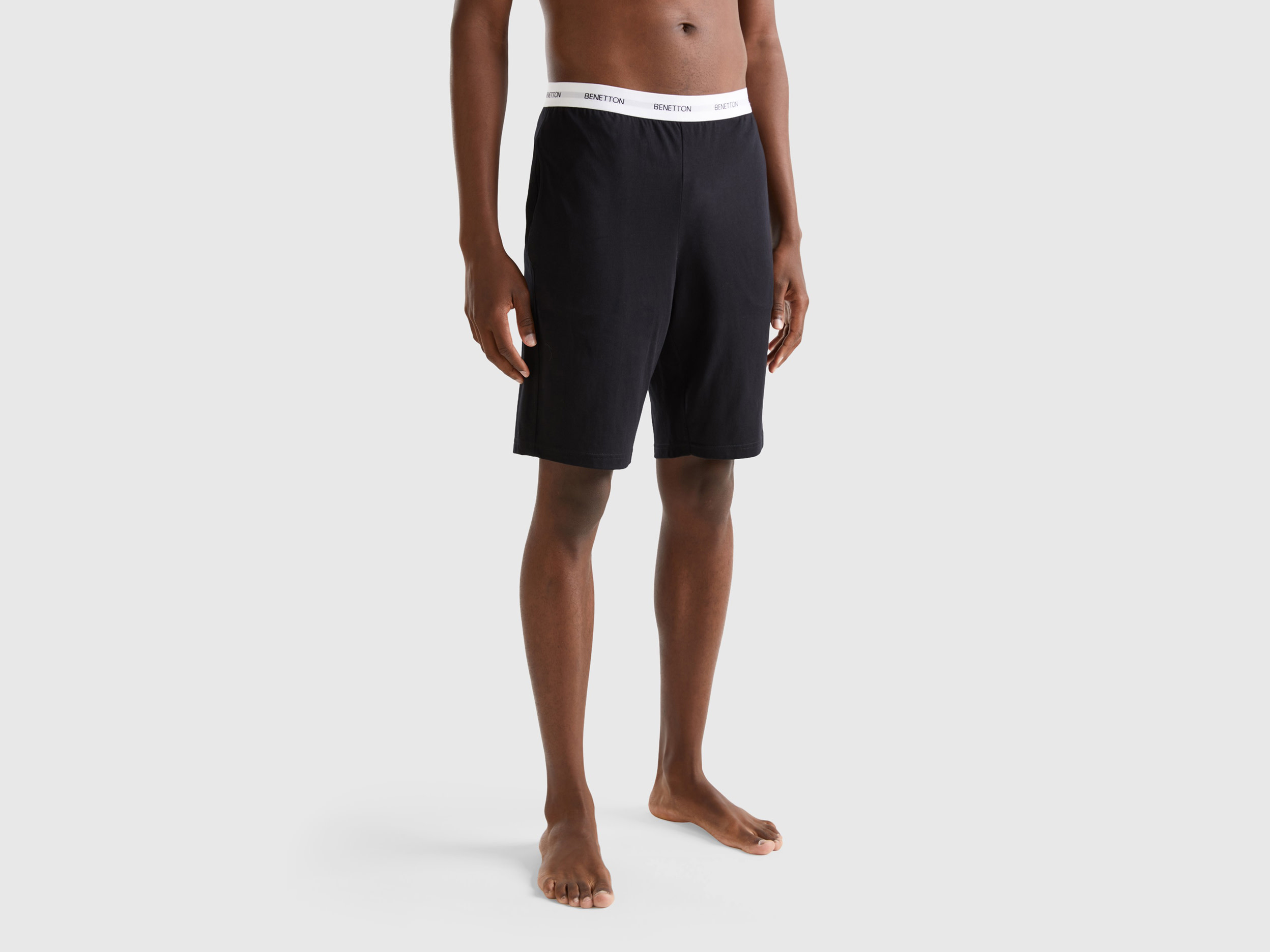 Benetton, 100% Cotton Shorts, size M, Black, Men
