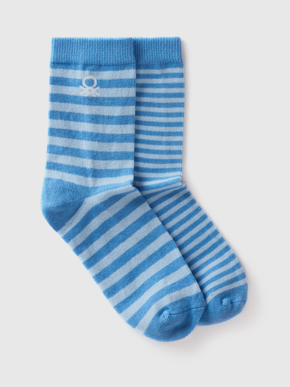 Benetton, Mix & Match Long Striped Socks, Light Blue, Kids