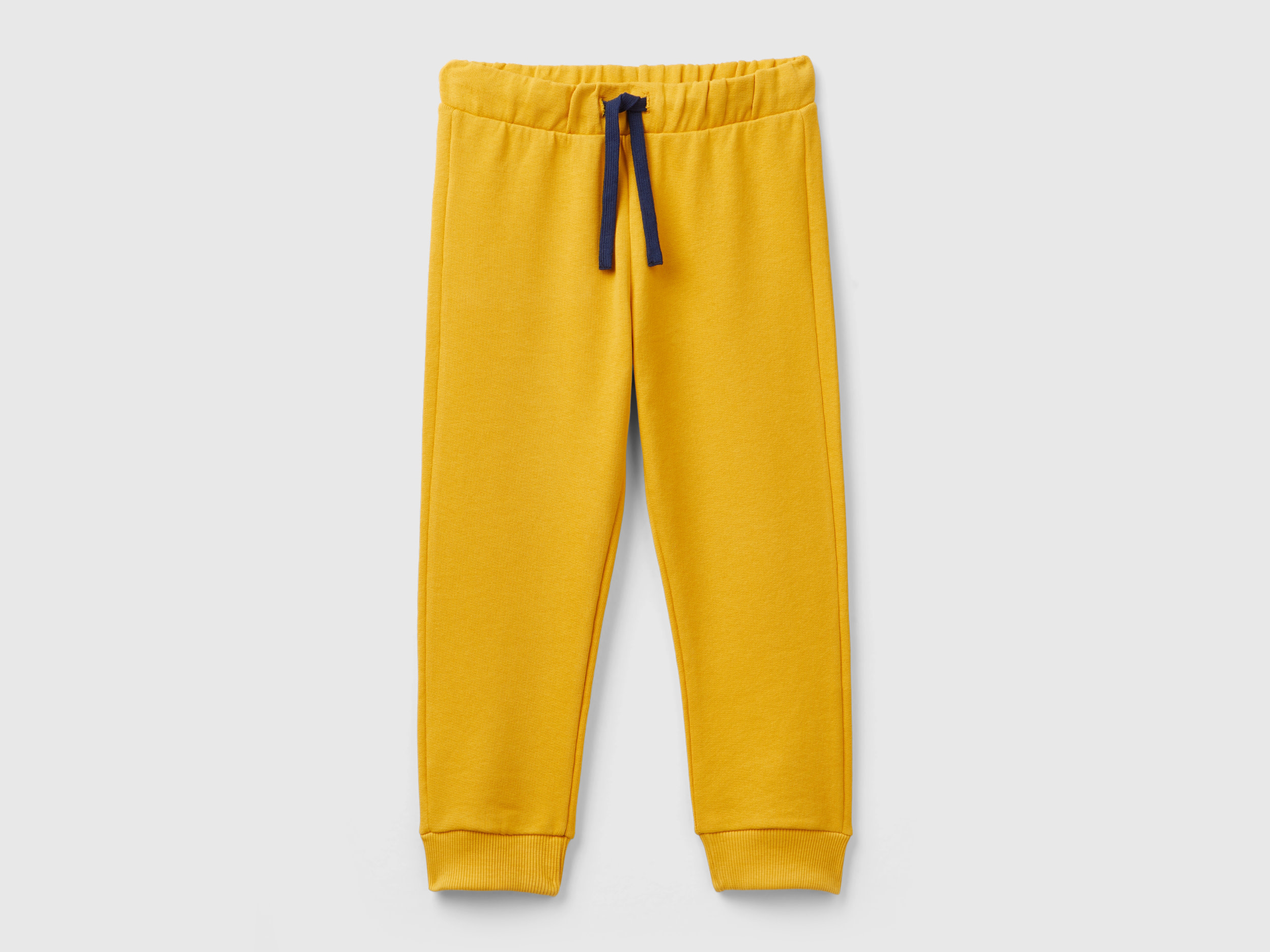 Benetton, Pantaloni In Felpa Con Taschino, Senape, Bambini