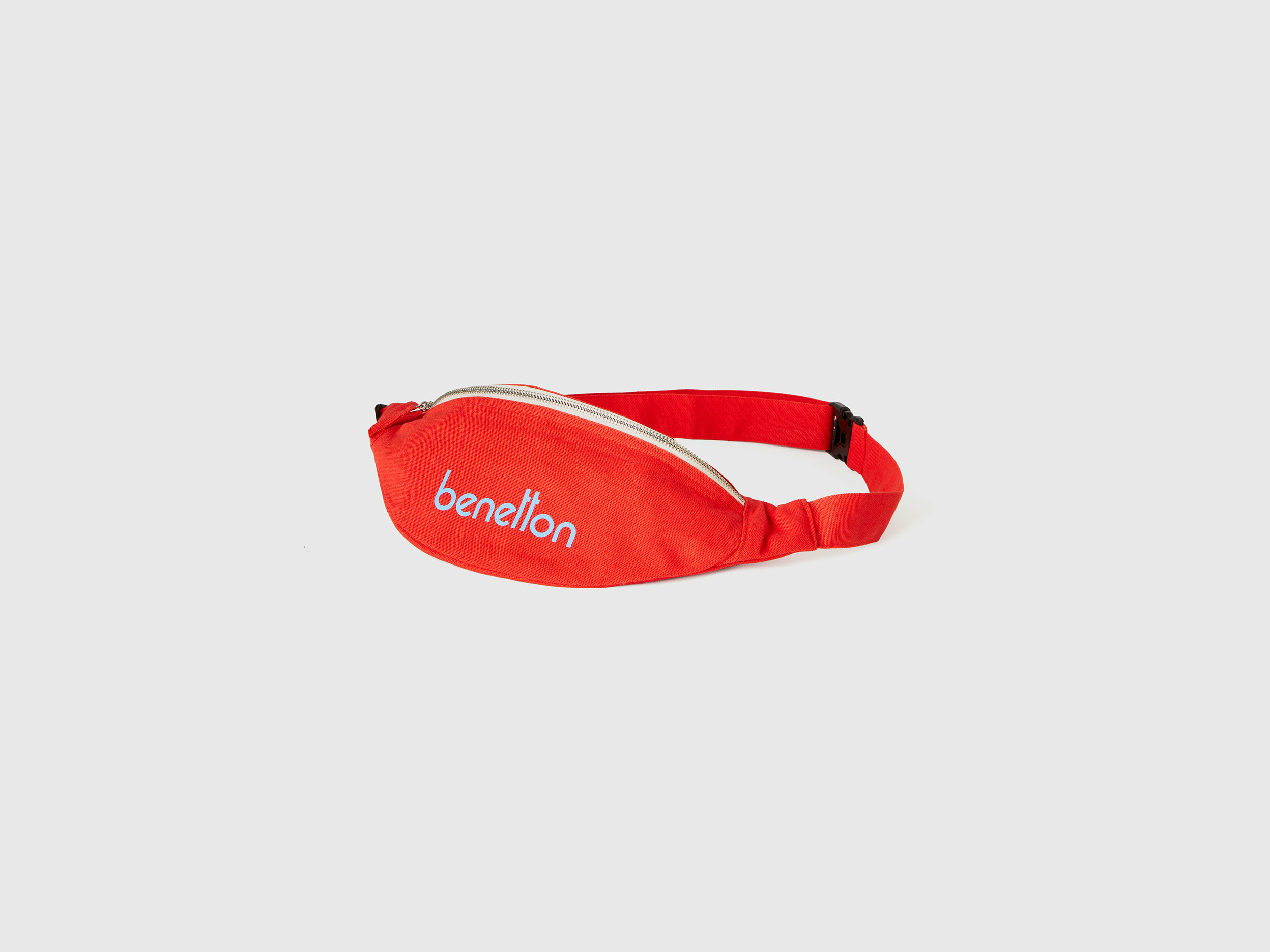 Benetton, Red Pouch In Pure Cotton, Rosso, Donna