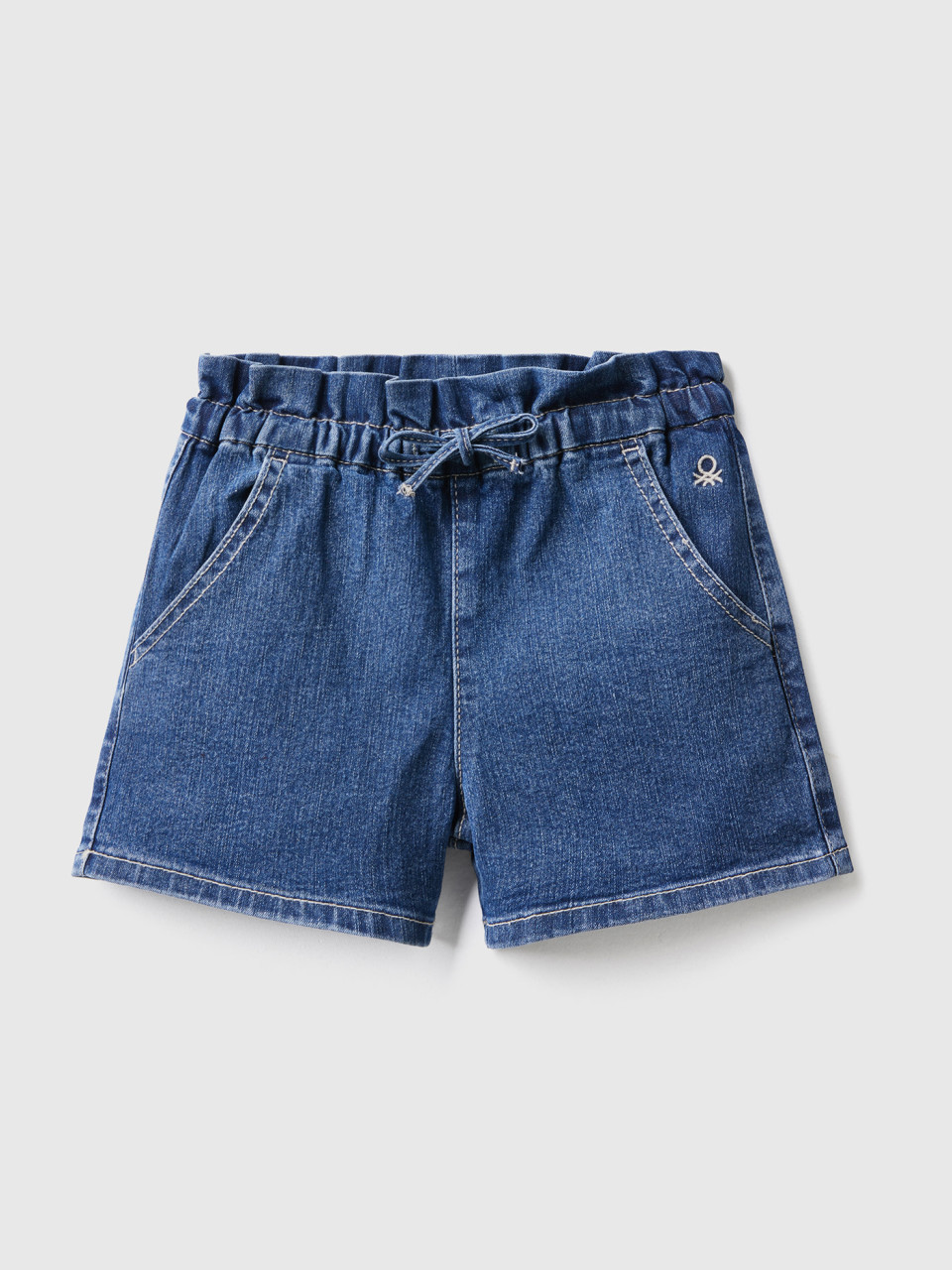 Benetton, Paperbag-shorts Aus Denim 