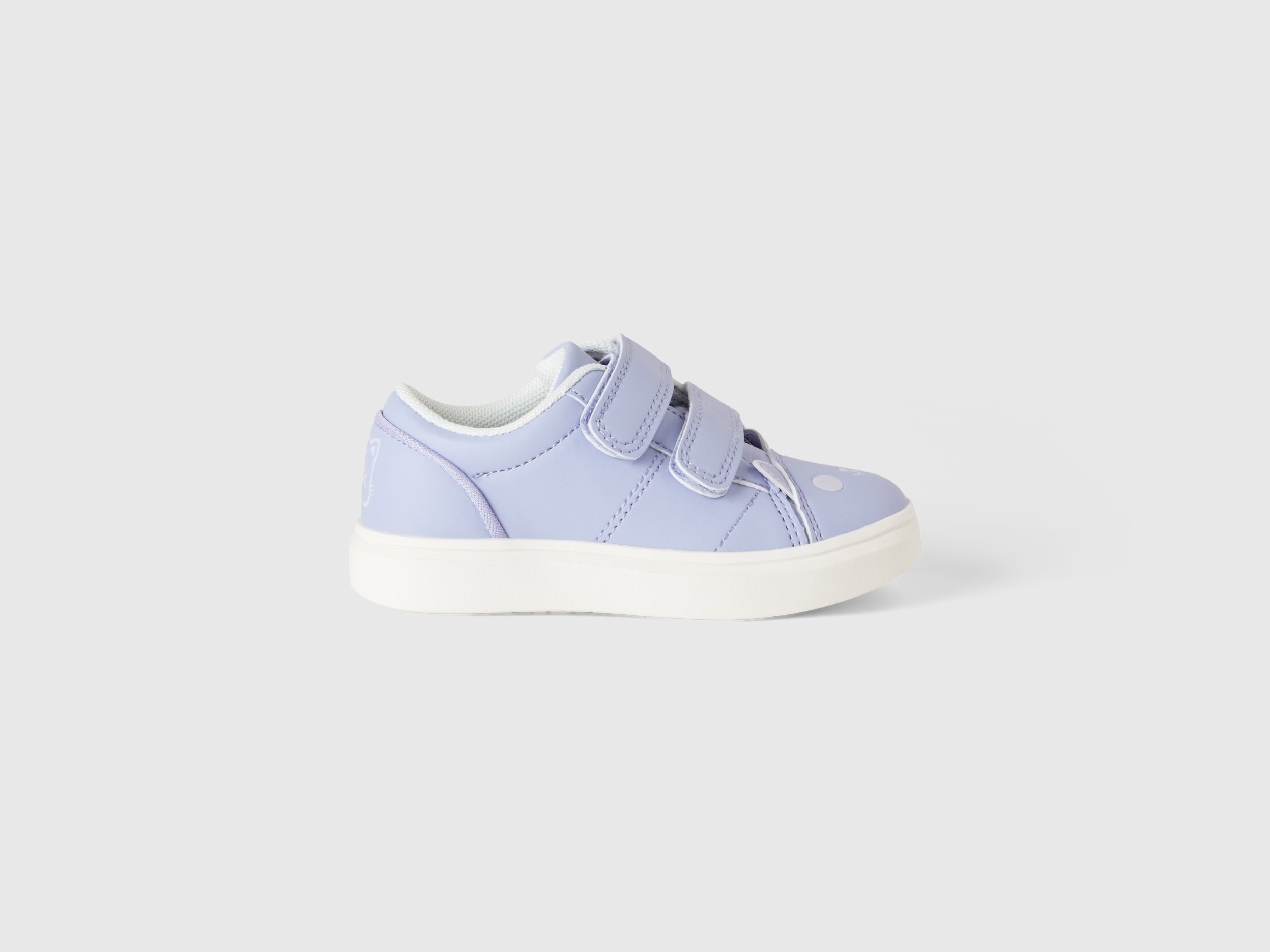Benetton, Low-top Sneakers With Cat Face, size 12C, Lilac, Kids