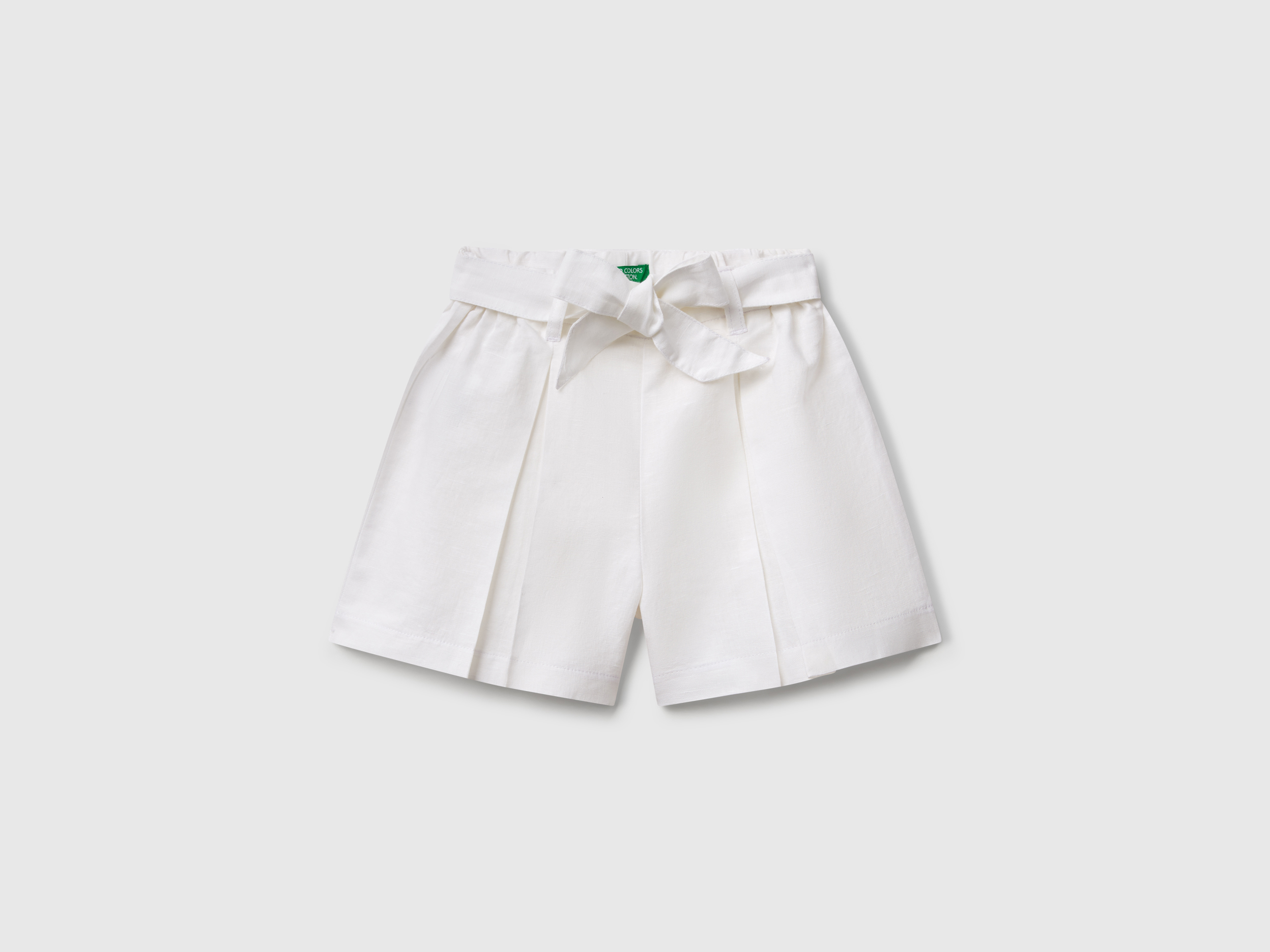 United Colors of Benetton Benetton, Βερμούδα Με Φαρδιά Ζώνη, size 2-3, Λευκο, Παιδικά