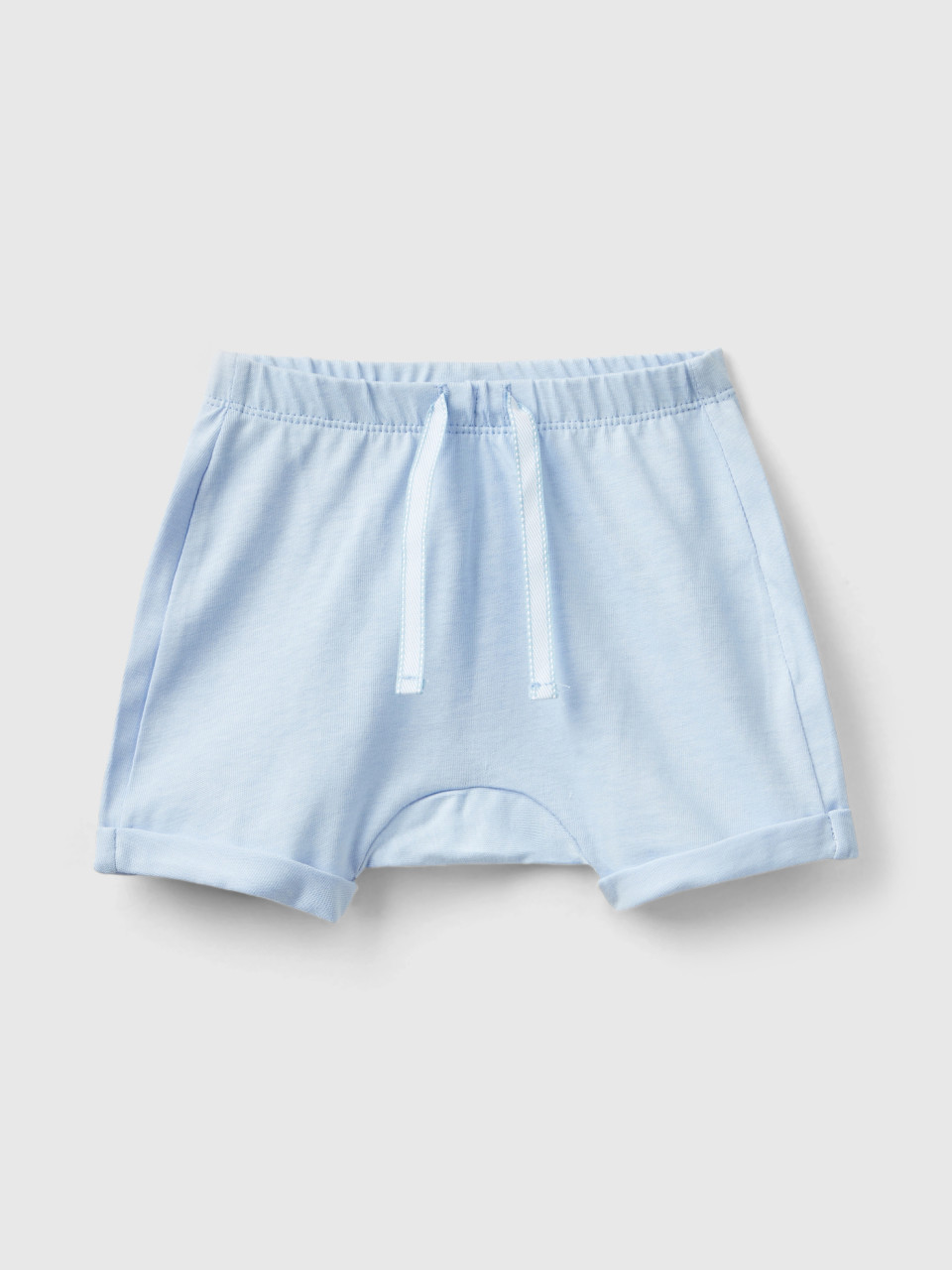 Benetton, Shorts With Patch On The Back, Sky Blue, Kids