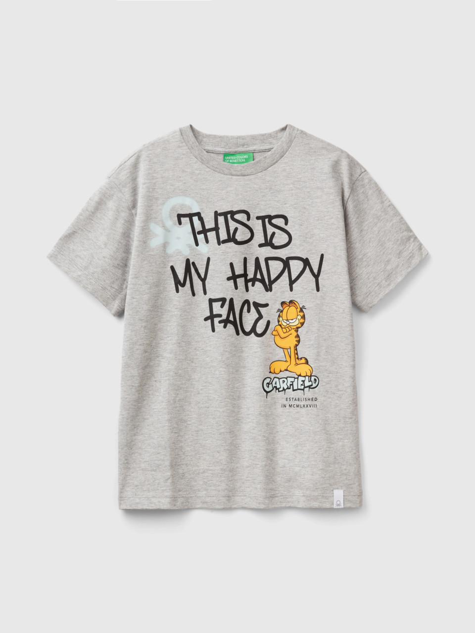 Benetton, Garfield T-shirt ©2024 By Paws, size 3XL, Light Gray