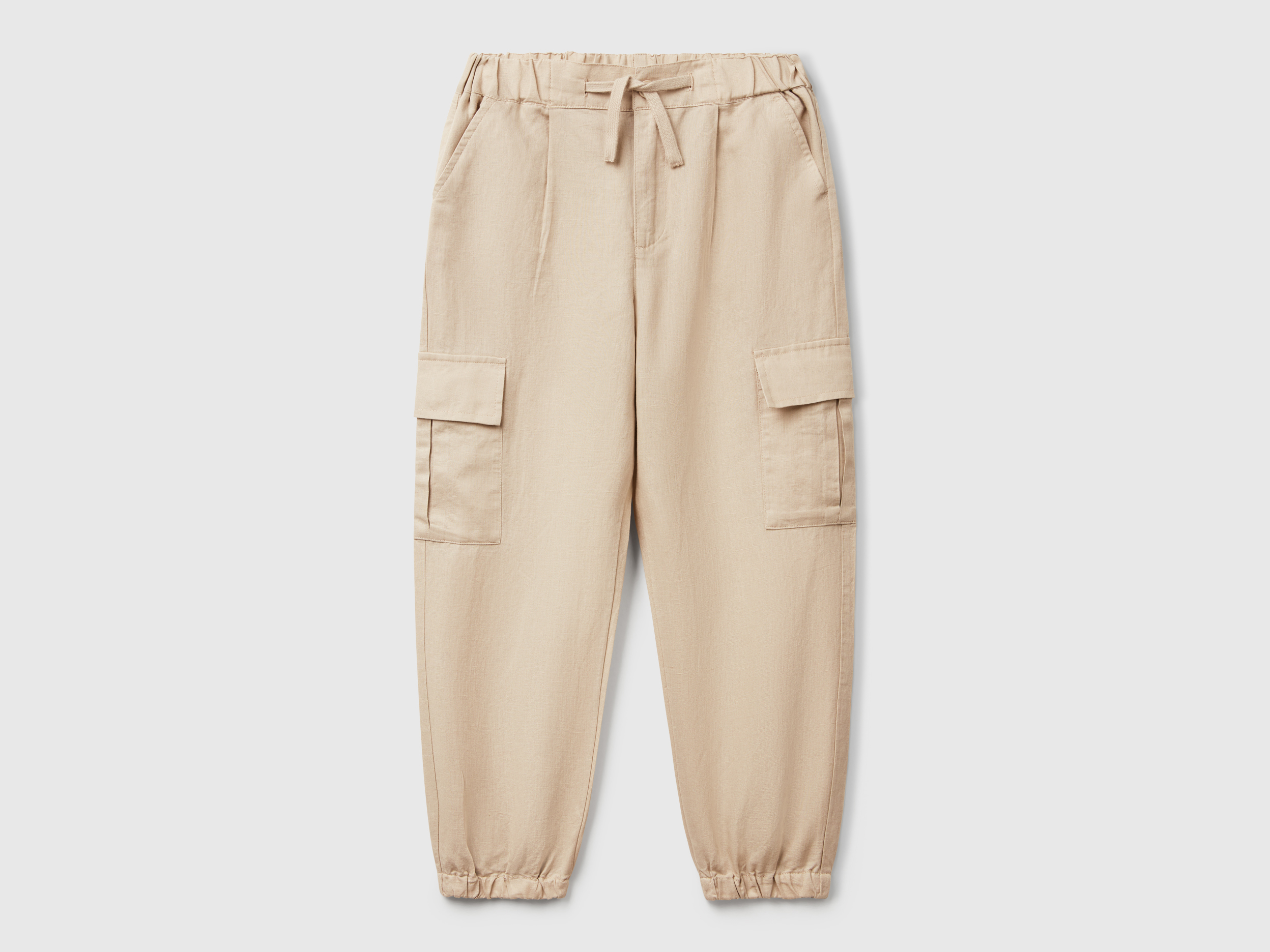 Benetton, Pantalon Cargo En Lin Mélangé, taille 2XL, , Enfants - United Colors of Benetton - Modalova