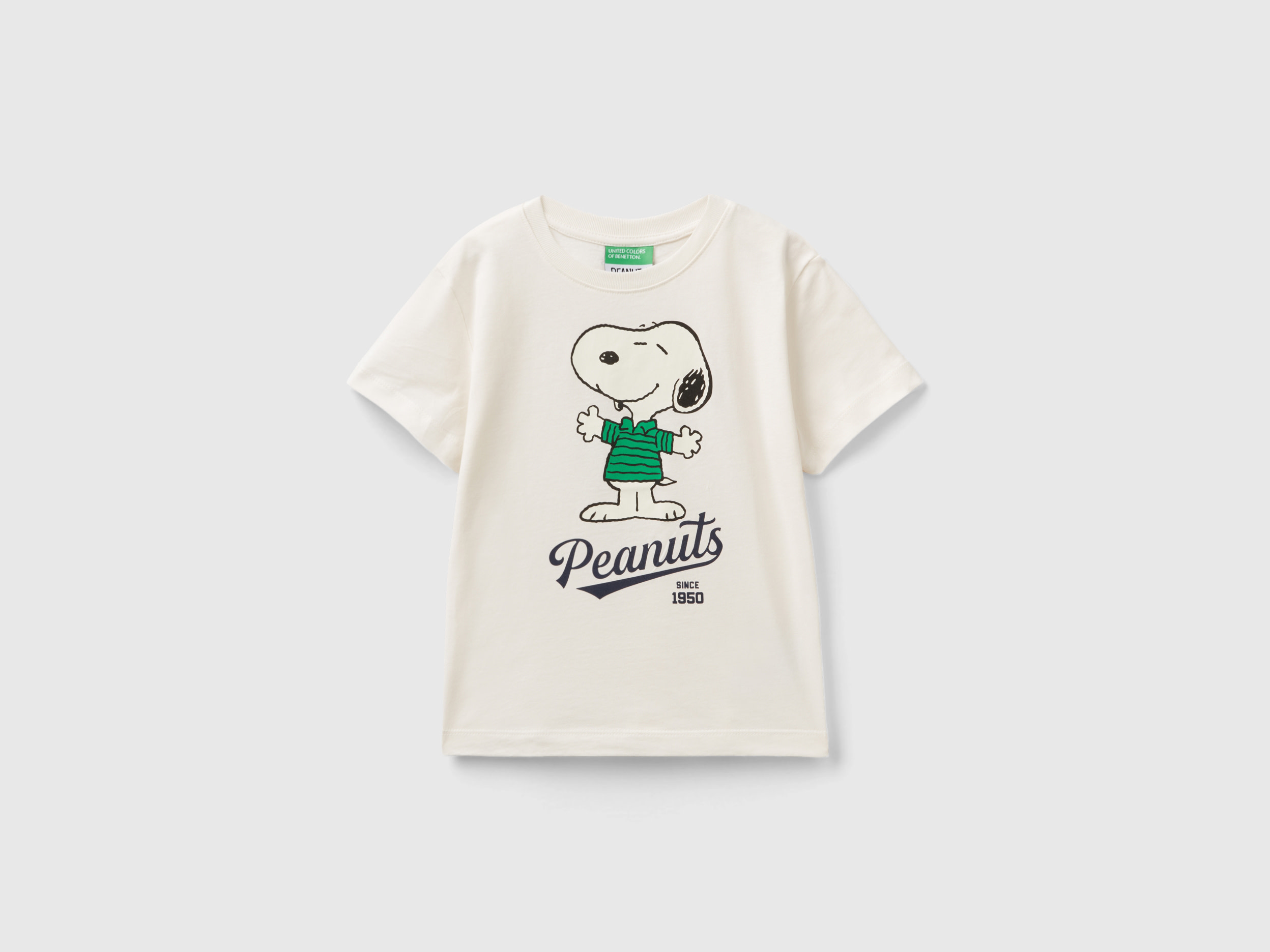 Benetton, T-shirt ©peanuts In Puro Cotone, Bianco, Bambini