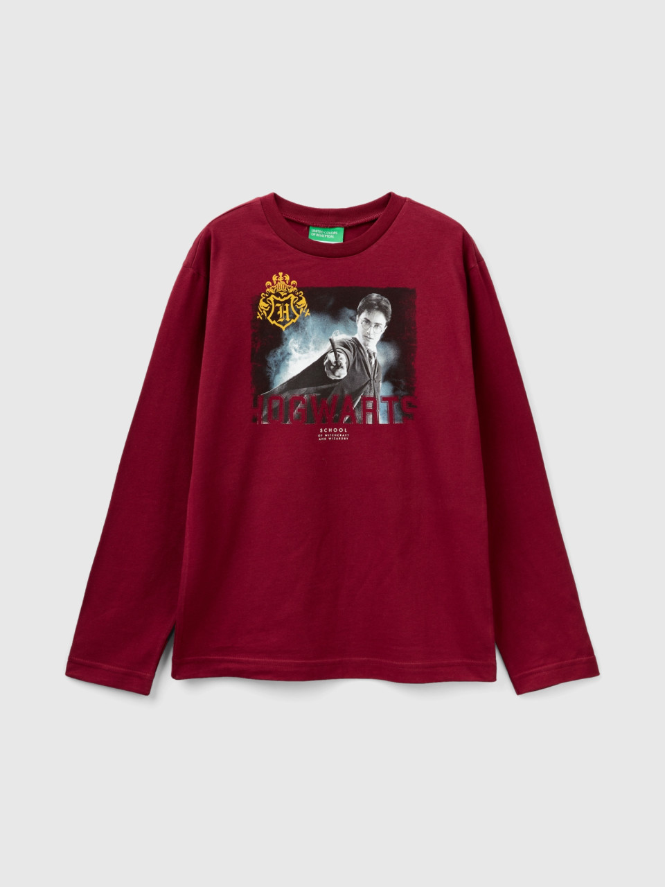 Benetton, Long Sleeve Harry Potter T-shirt, Burgundy, Kids