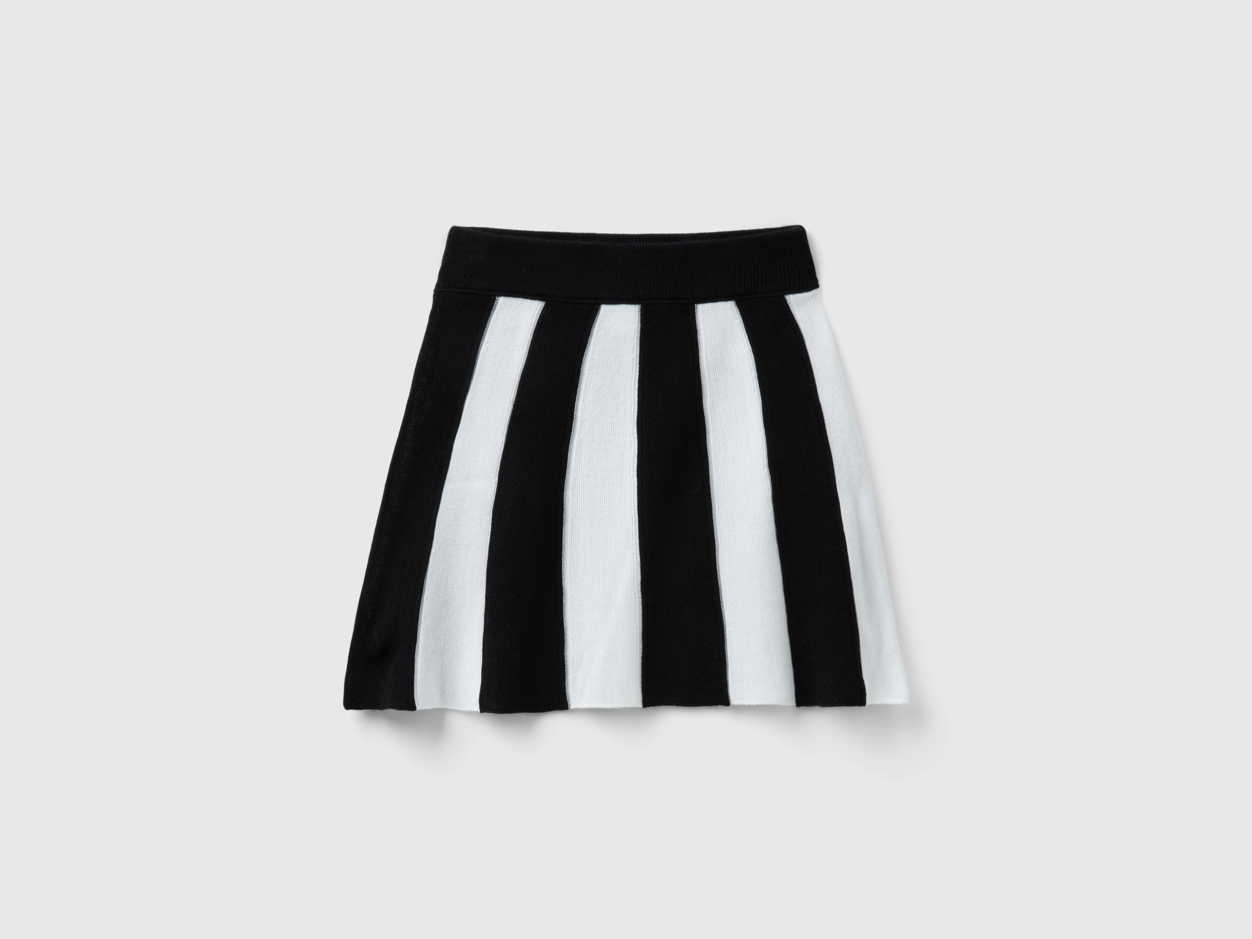 Benetton, Skirt With Vertical Stripes, size L, Black, Kids