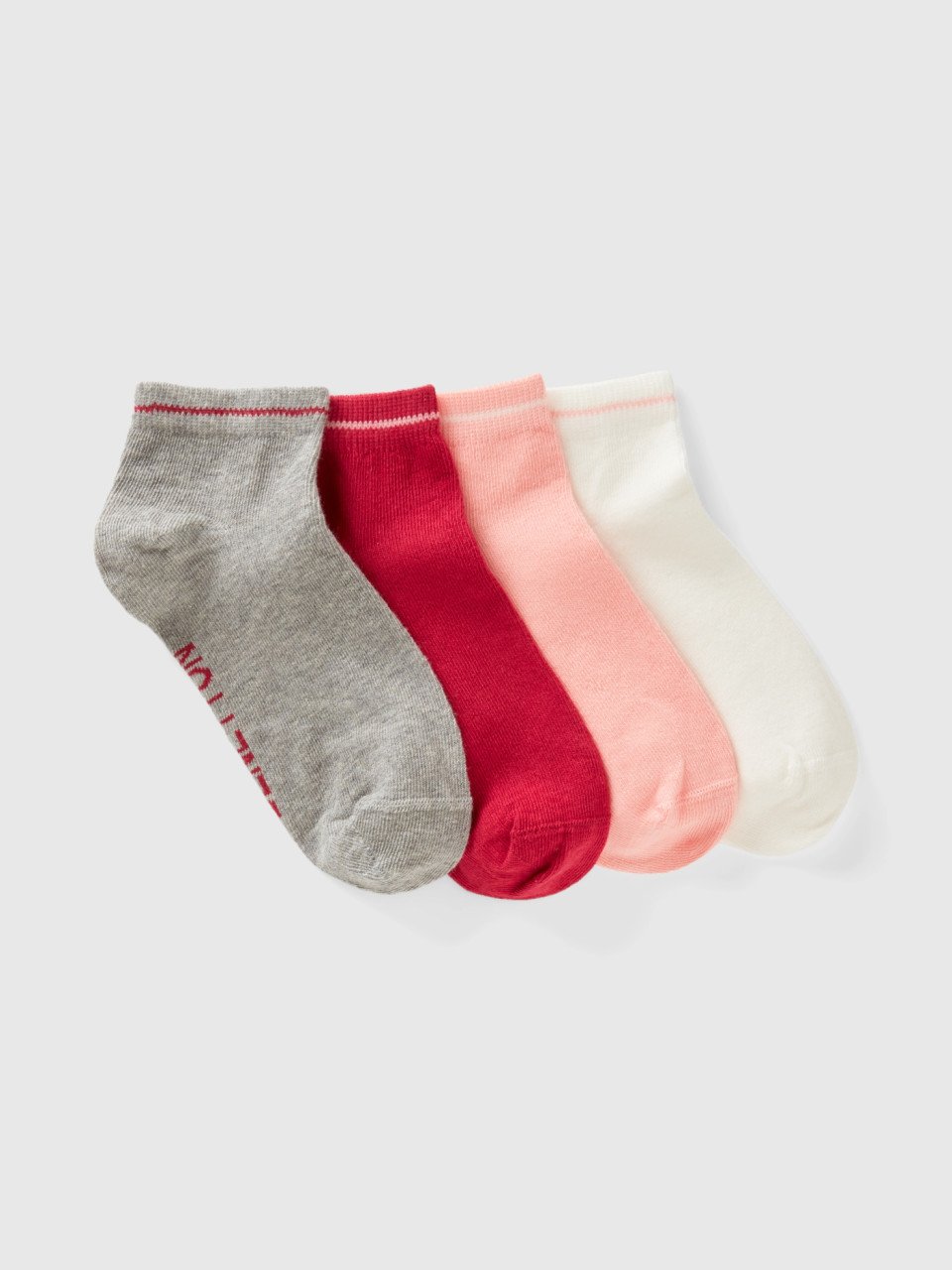 Benetton, Short Socks Set In Organic Cotton Blend, Multi-color, Kids