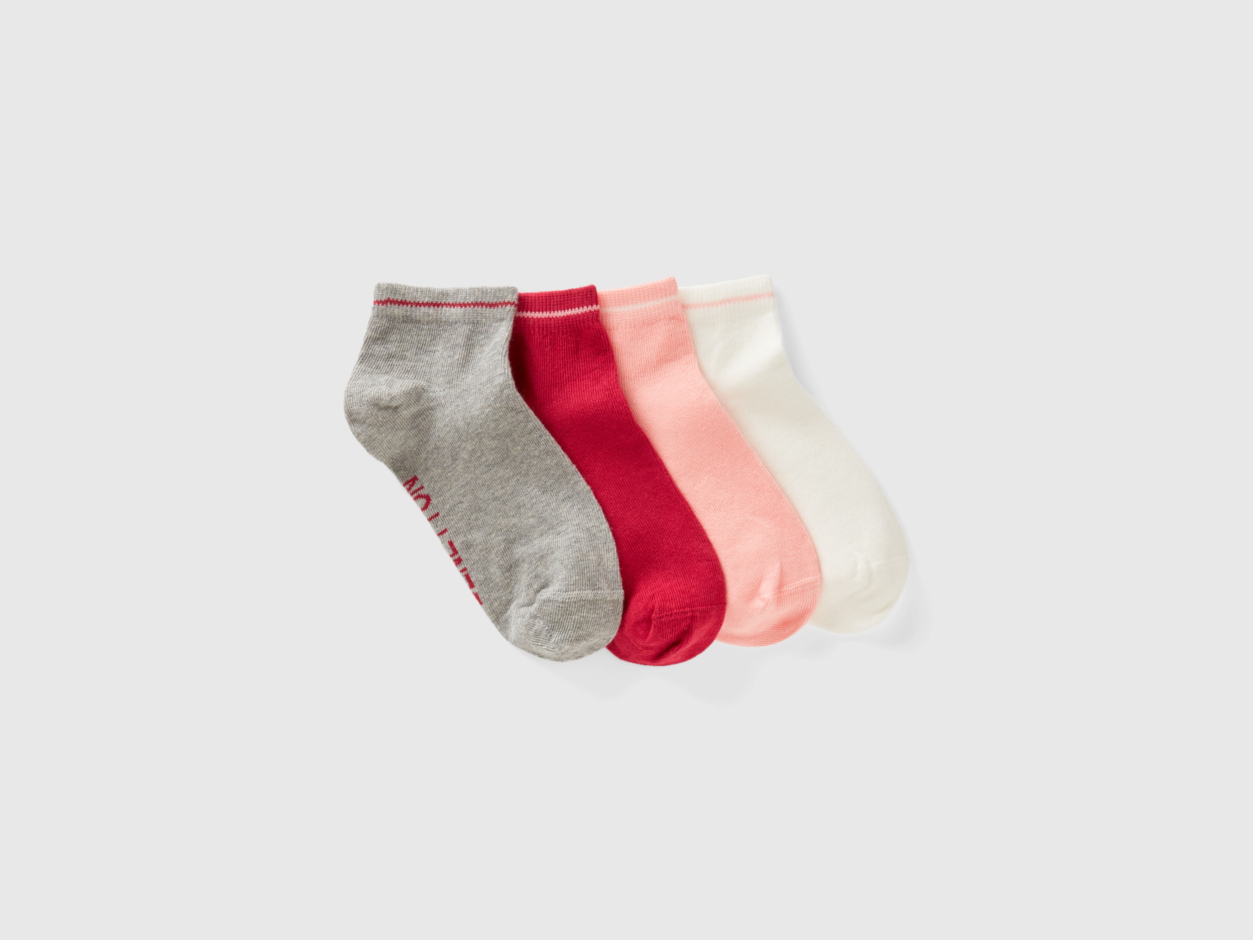 Benetton, Short Socks Set In Organic Cotton Blend, size 8-9, Multi-color, Kids