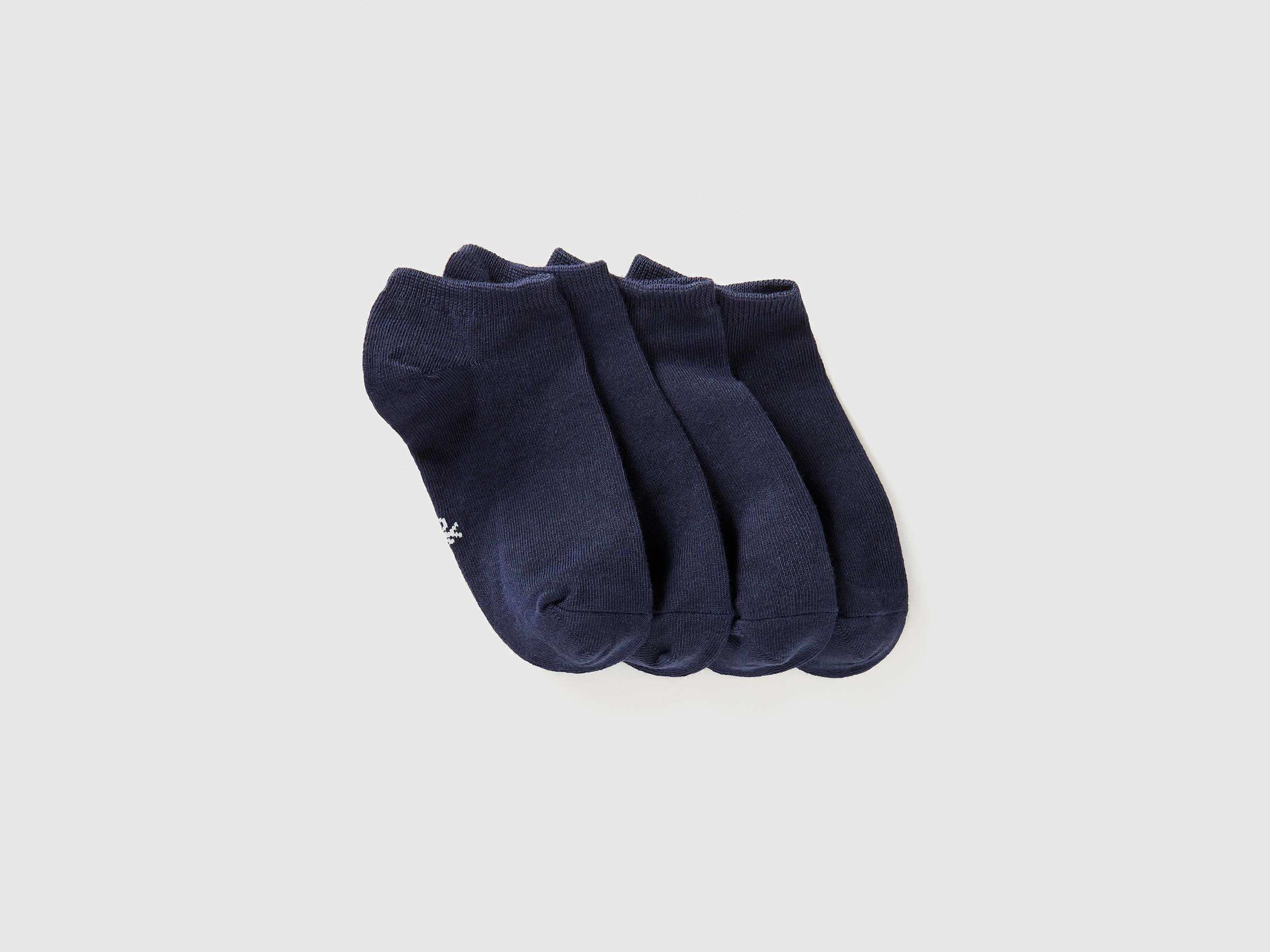 Benetton, Quattro Paia Di Calzini Corti, Blu Scuro, Bambini