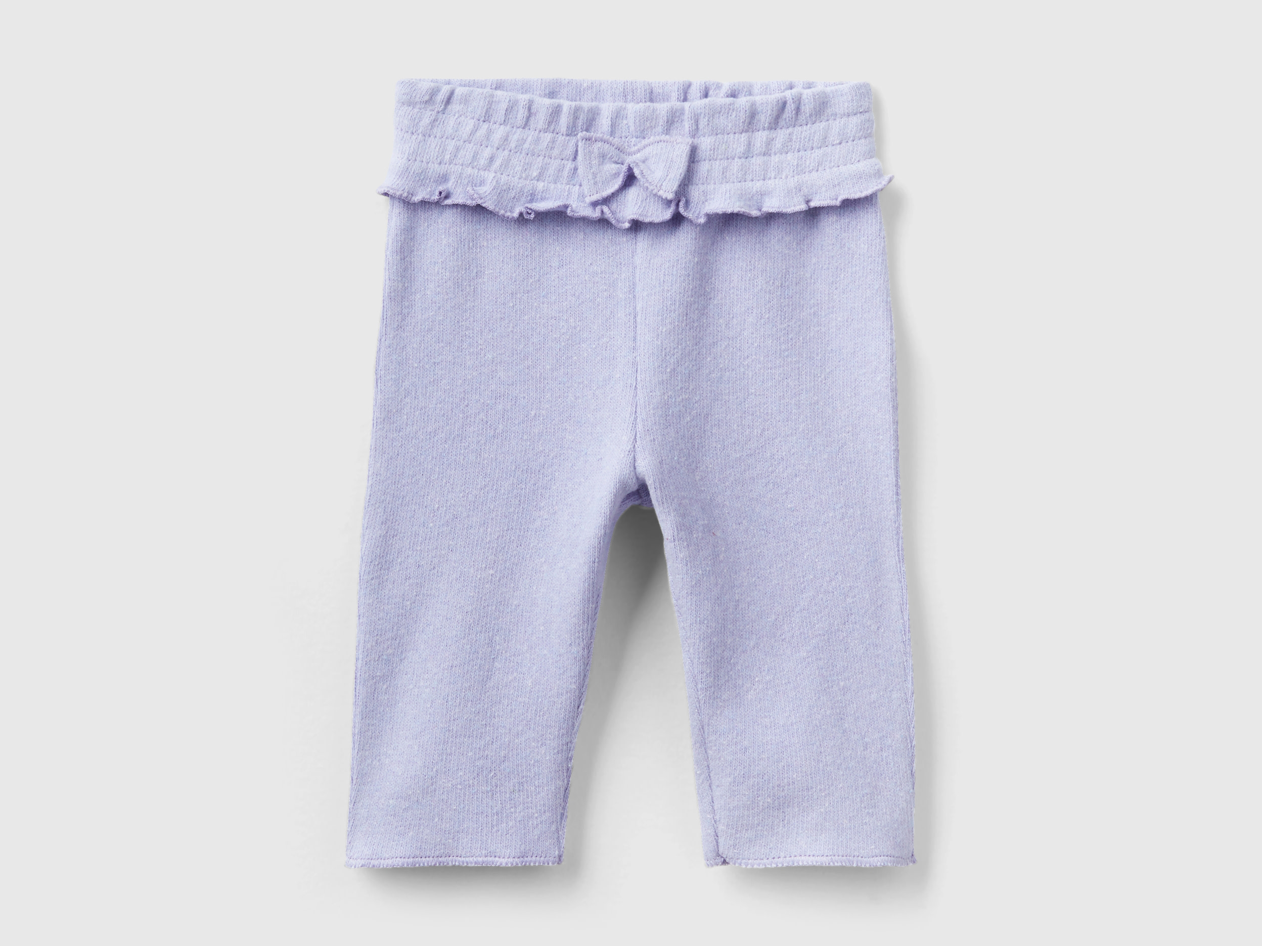 Benetton, Skinny Fit Trousers In Recycled Cotton Blend, size 9-12, Lilac, Kids