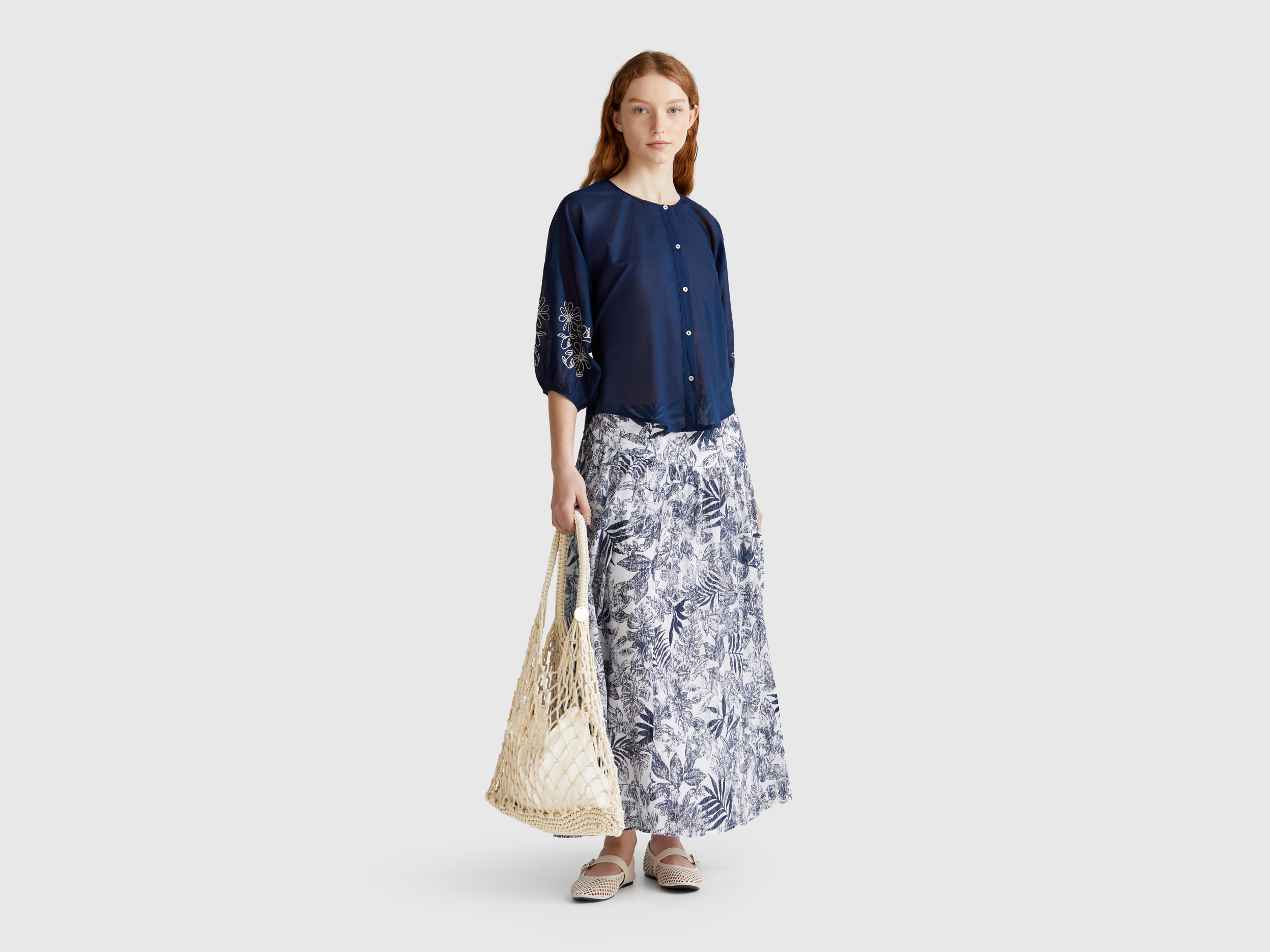  Benetton, Τσάντα Αγορών Από Δίχτυ, size OS, Μπεζ, Γυναικεία 2025
