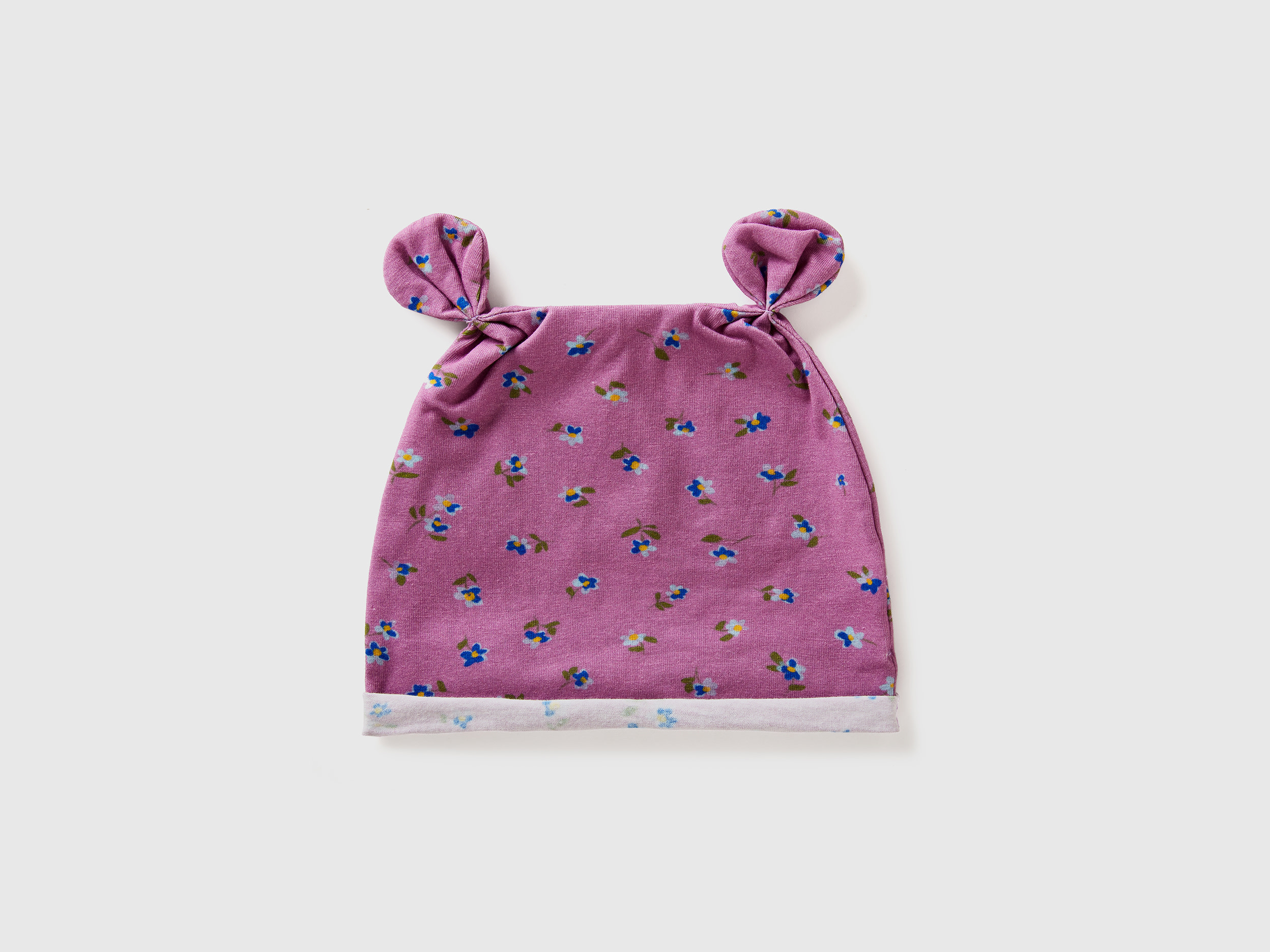 Benetton, Cappellino Stampato In 100% Cotone, Lilla, Bambini
