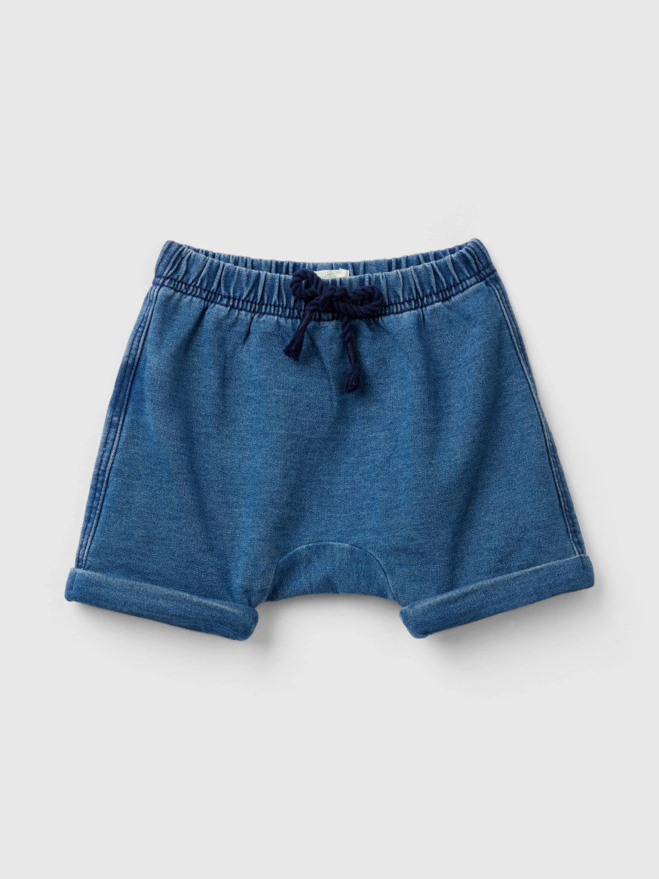 Benetton, Shorts With Denim Look Sweat Patch, Blue, Kids