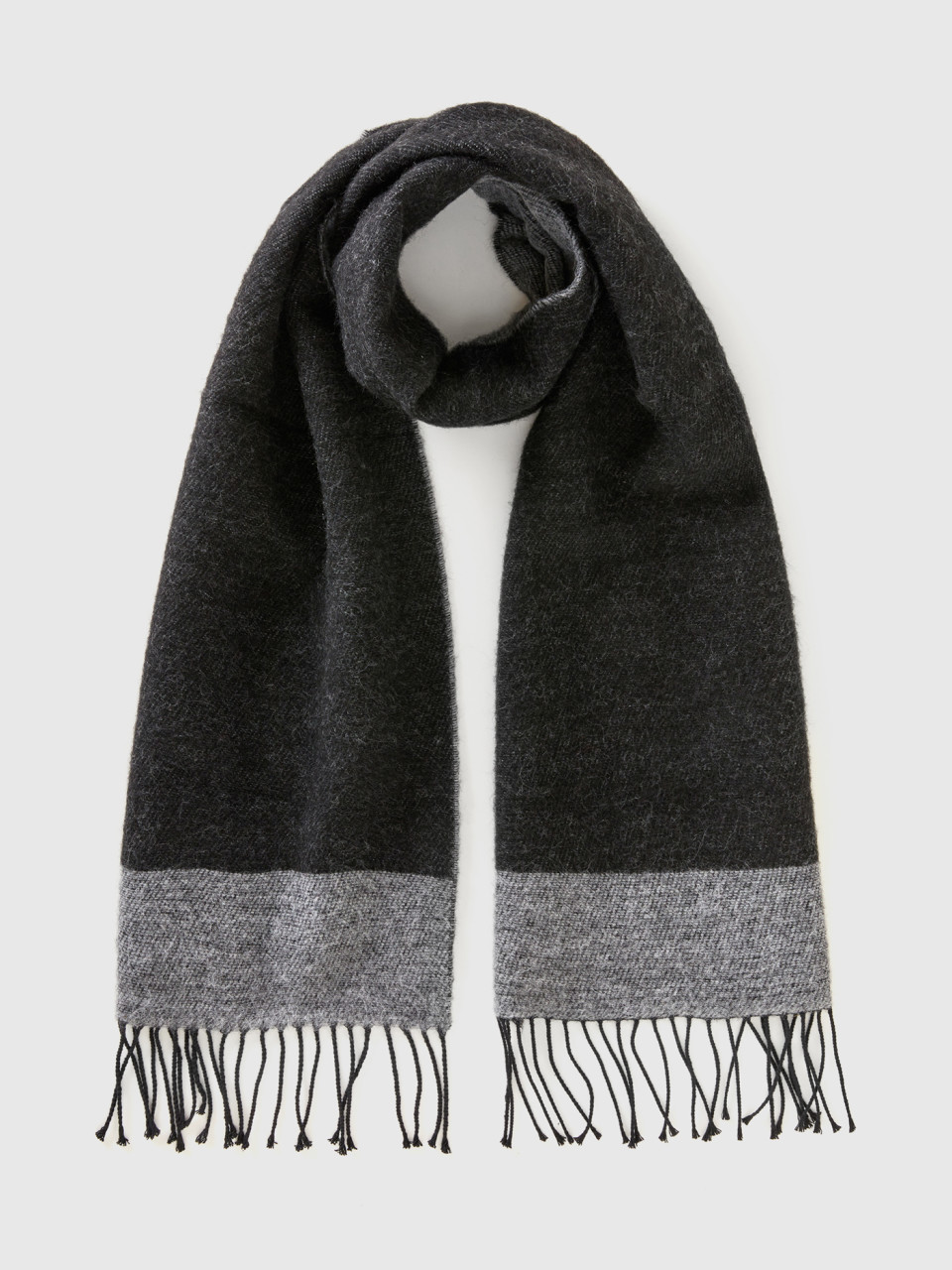 Benetton, Scarf In Recycled Cotton Blend, Black, Men