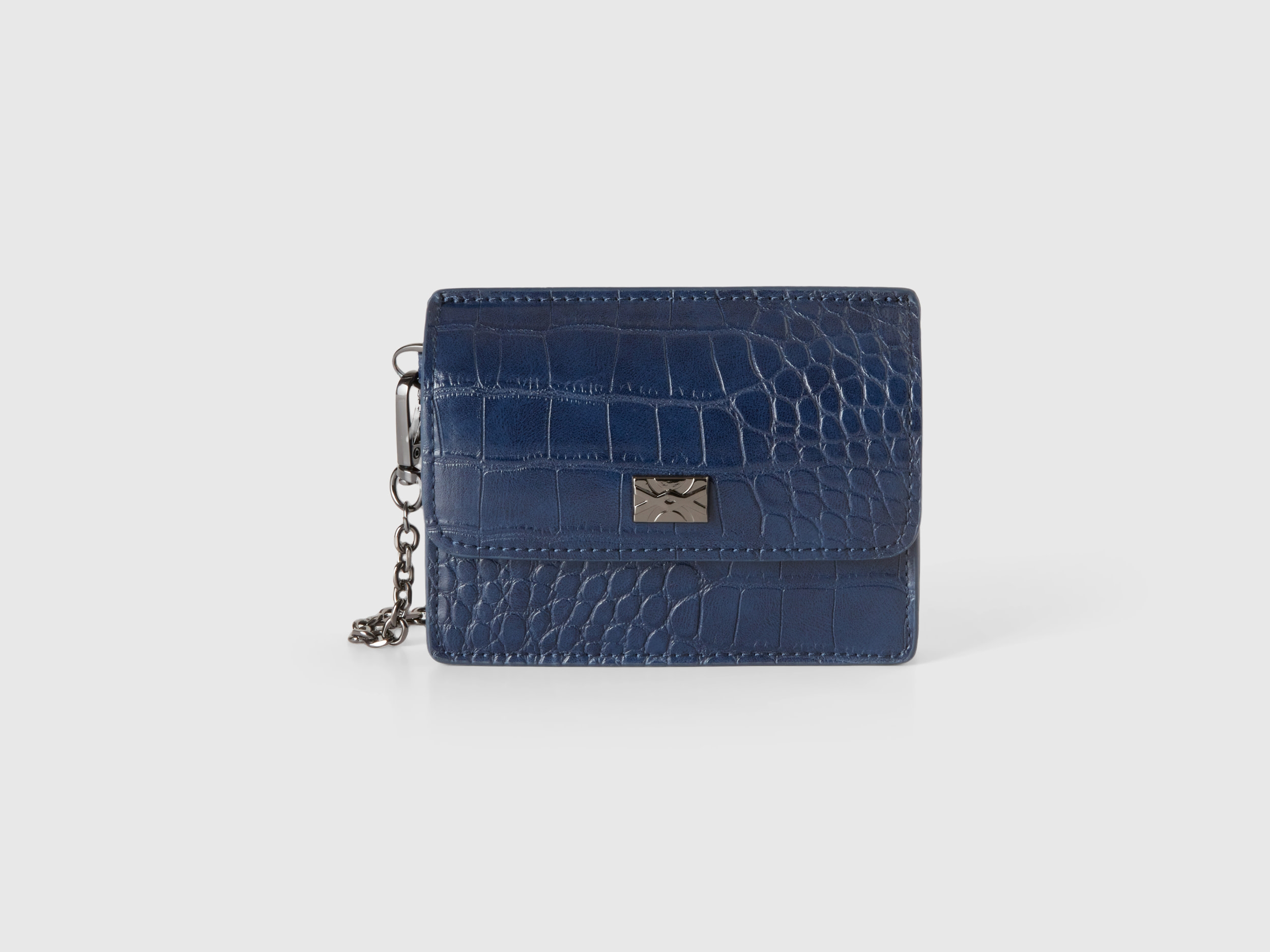 Benetton, Wallet And Card Holder In Imitation Leather, size OS, Dark Blue, Women