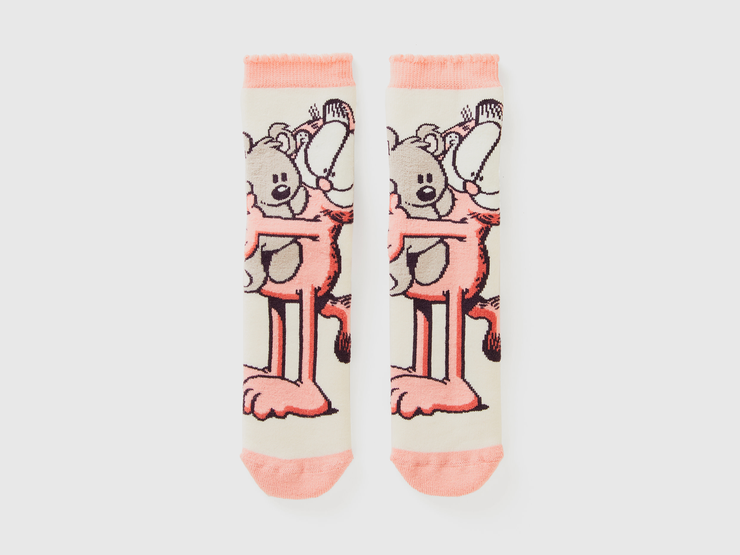 Benetton, Calzini Antiscivolo Garfield ©2024 By Paws, Inc., Bianco Panna, Bambini