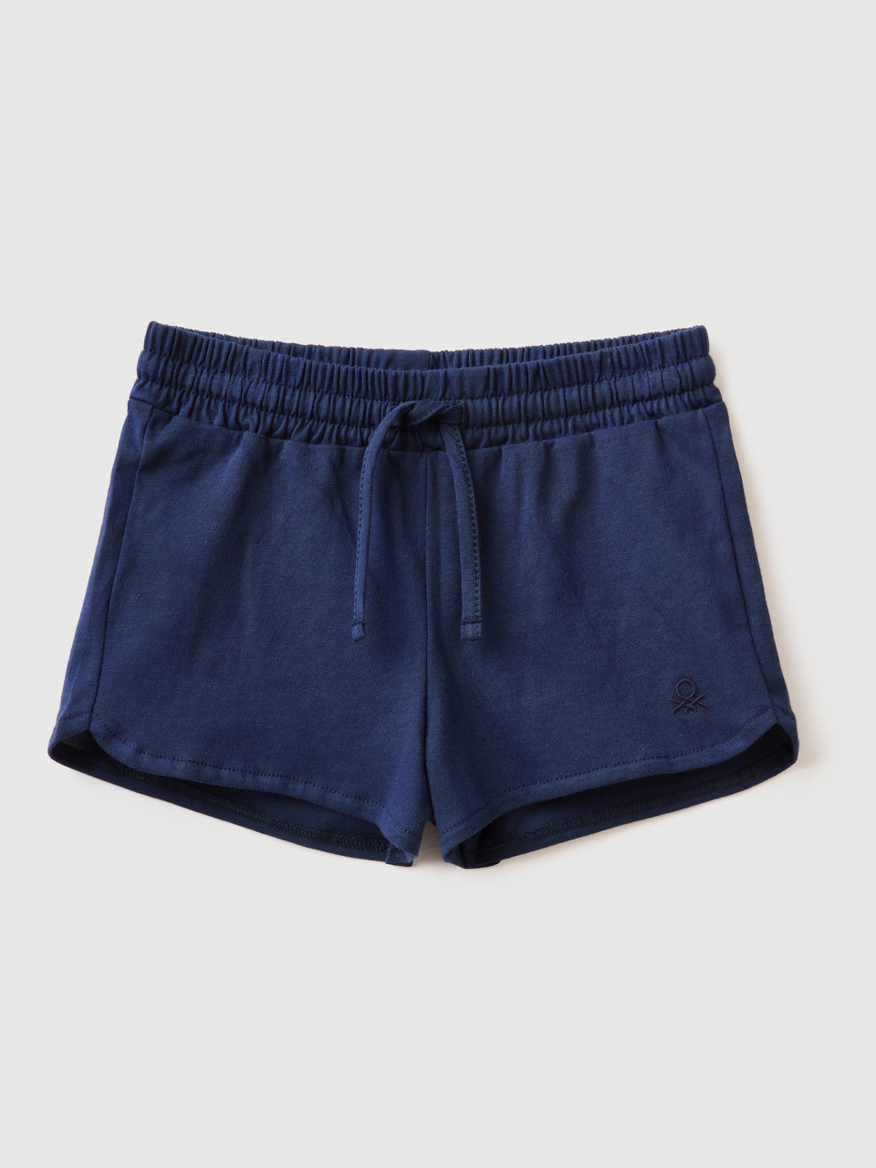 Benetton, Shorts With Drawstring In Organic Cotton, Dark Blue, Kids