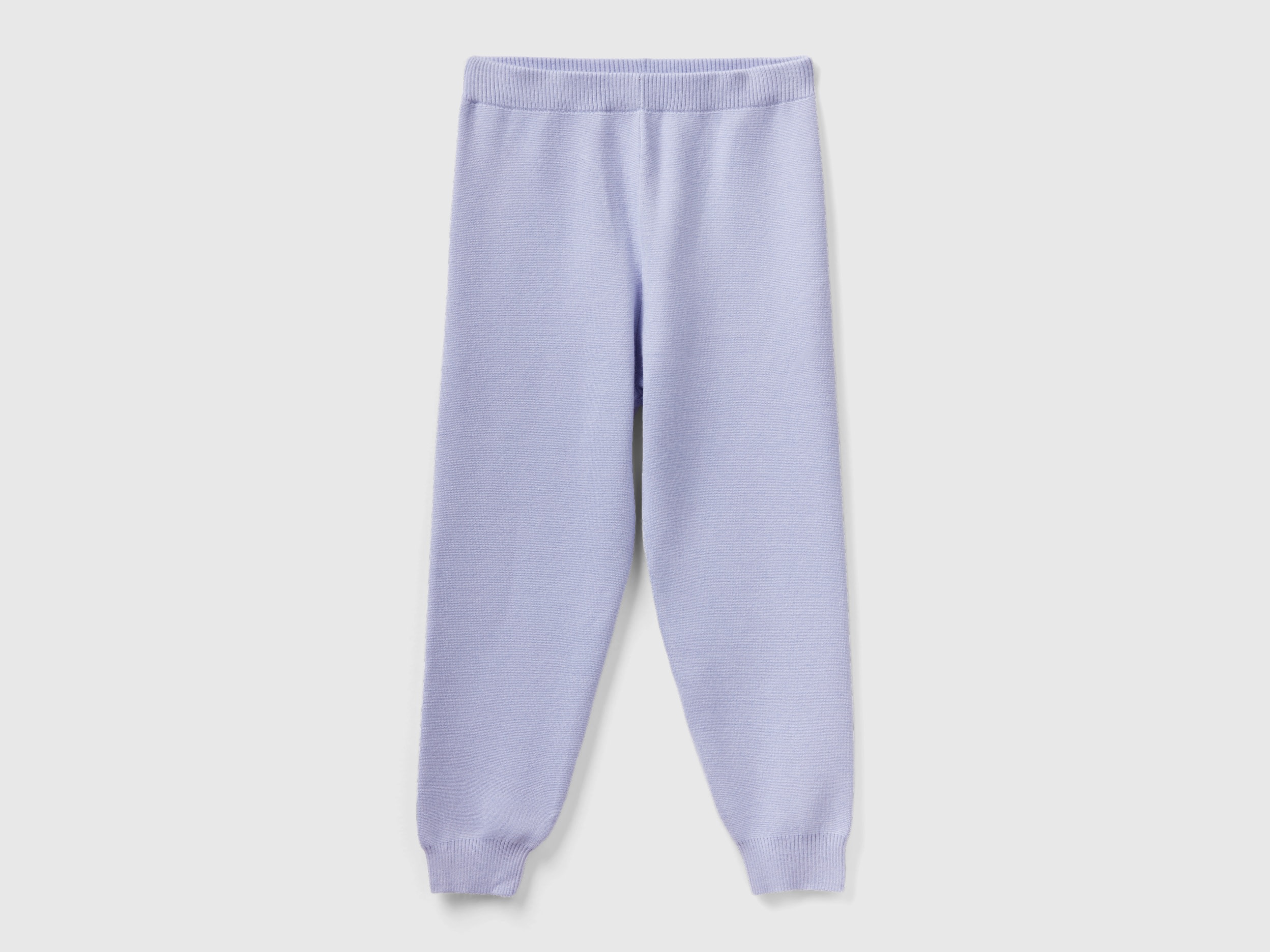 Benetton, Knit Trousers With Drawstring, size S, Lilac, Kids