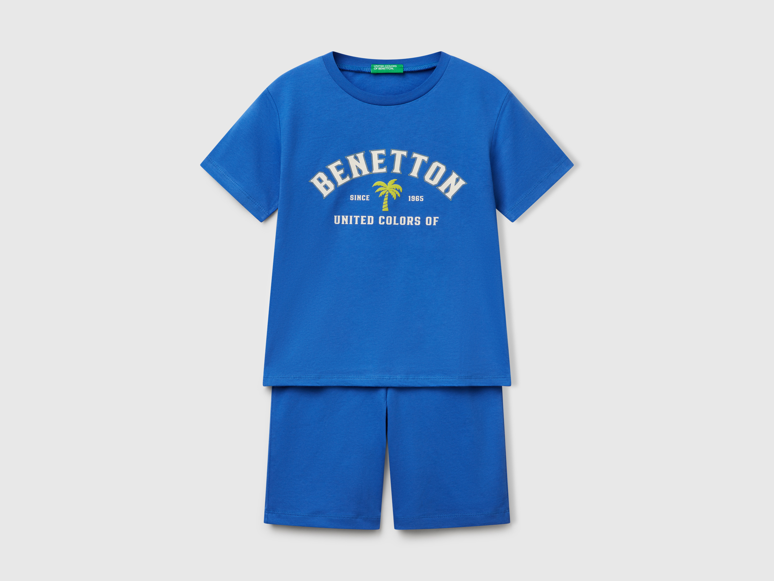 Benetton, Pyjama À Logo 100% Coton, taille 18-24, Bleu, Enfants - United Colors of Benetton - Modalova