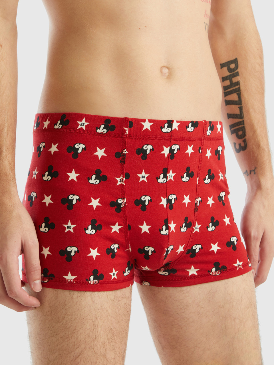 Benetton, Mickey Mouse Boxers, Red, Men