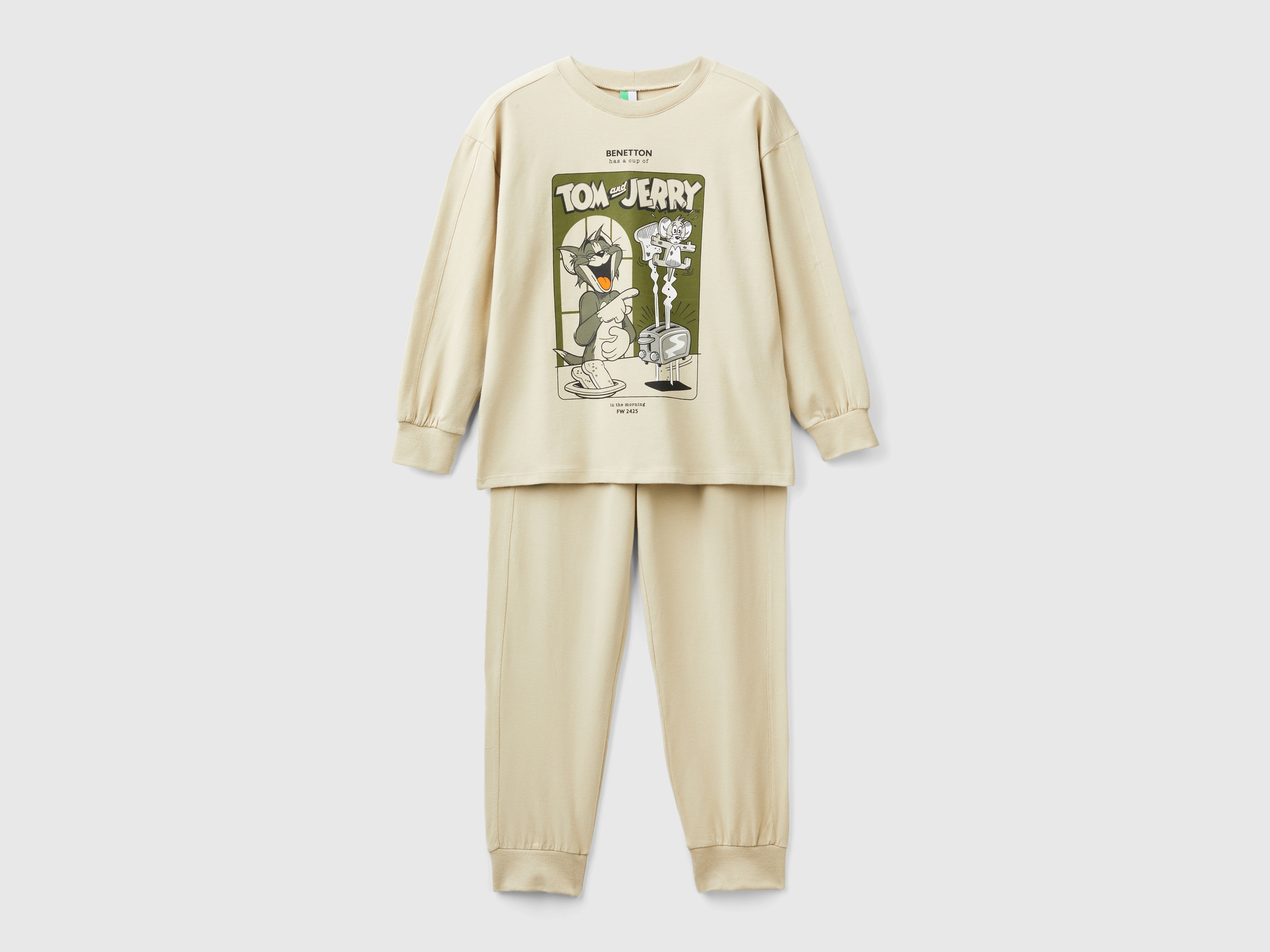 Benetton, Pyjama Tom & Jerry, size L, Beige, male