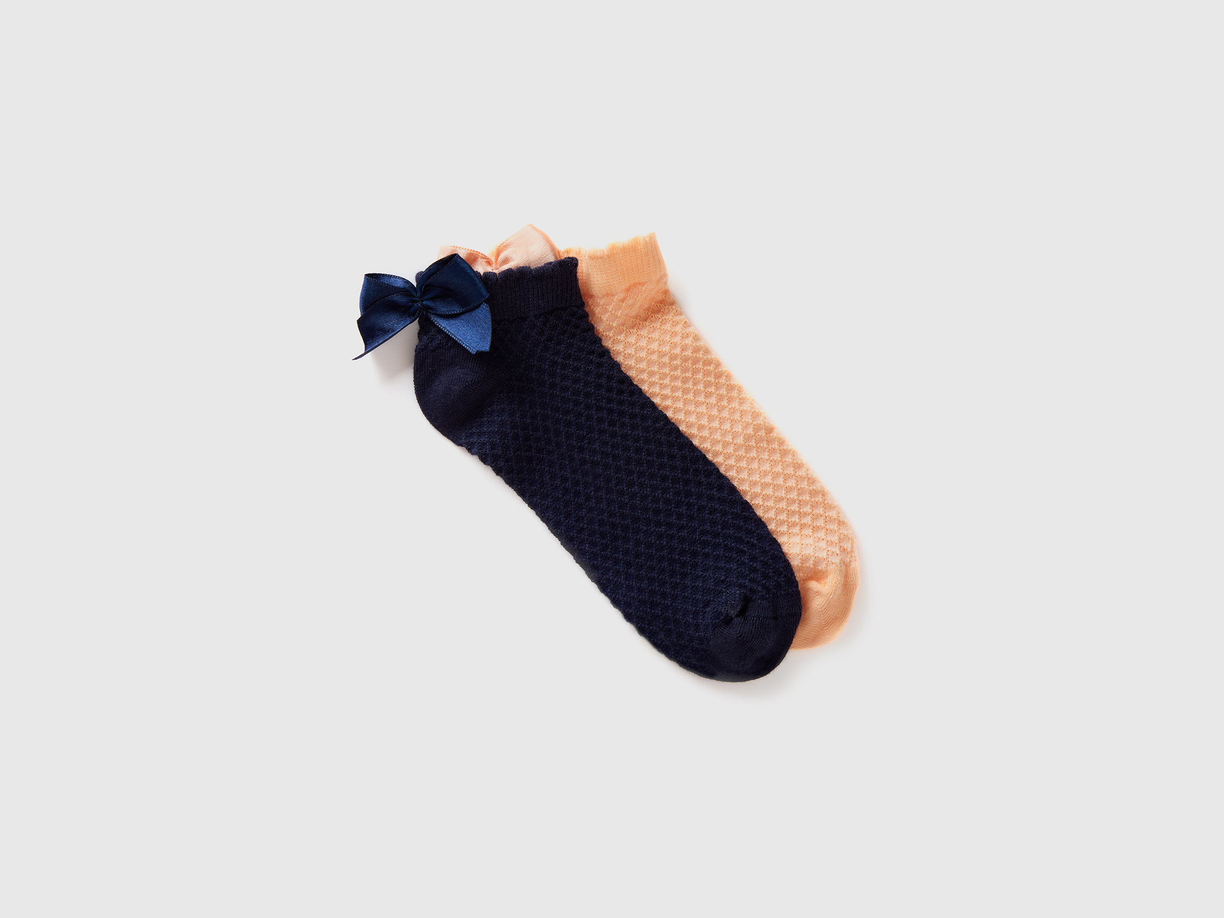 Benetton, Calzini Corti Con Fiocchetto, Multicolore, Bambini