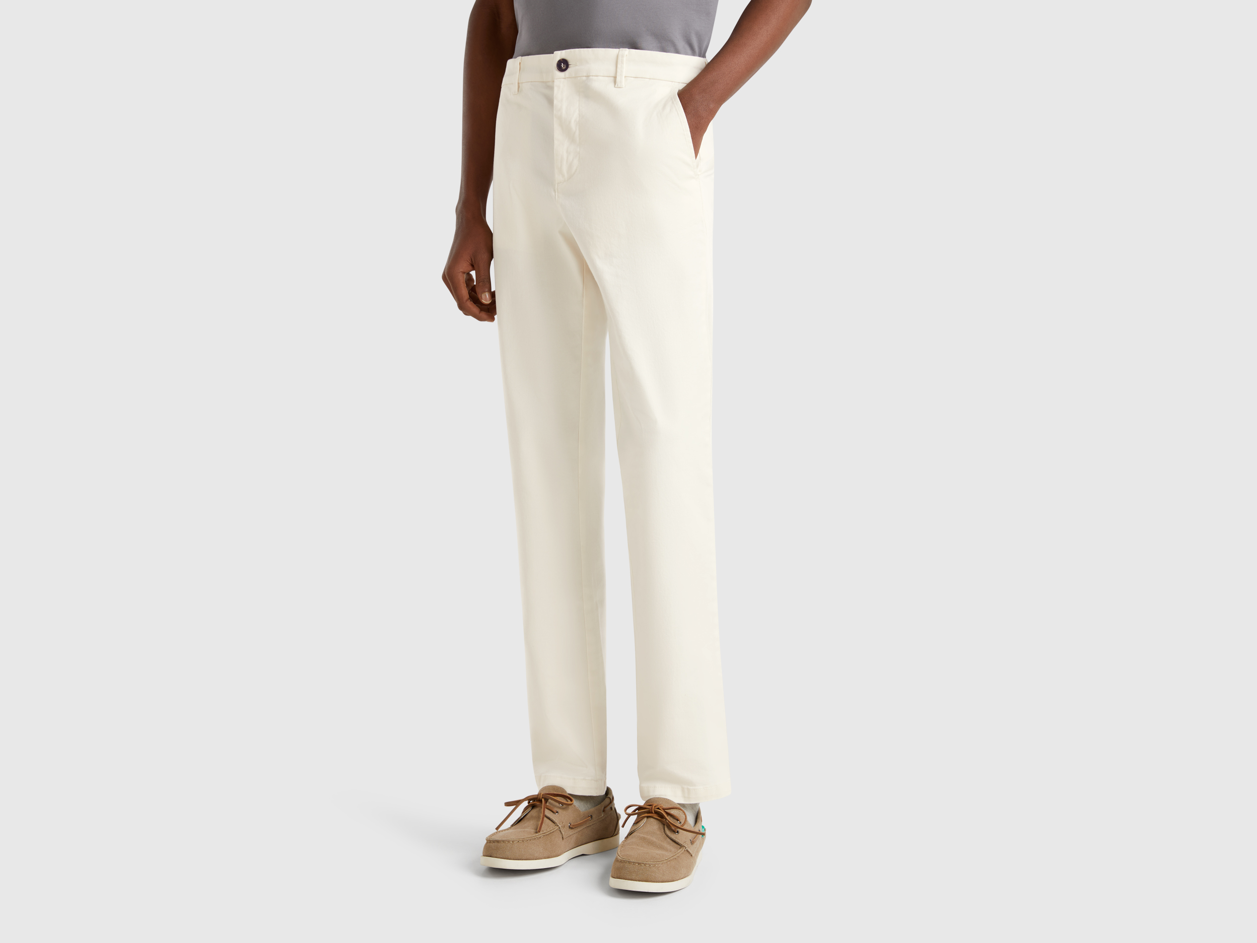 Benetton, Chino Coupe Slim En Coton Stretch, taille 42, Crème - United Colors of Benetton - Modalova