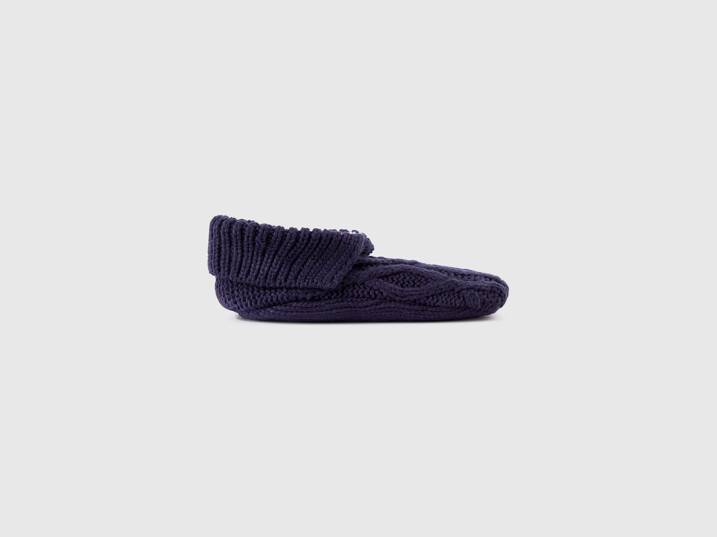 Benetton, Lined Knit Socks, size OS, Dark Blue, Women