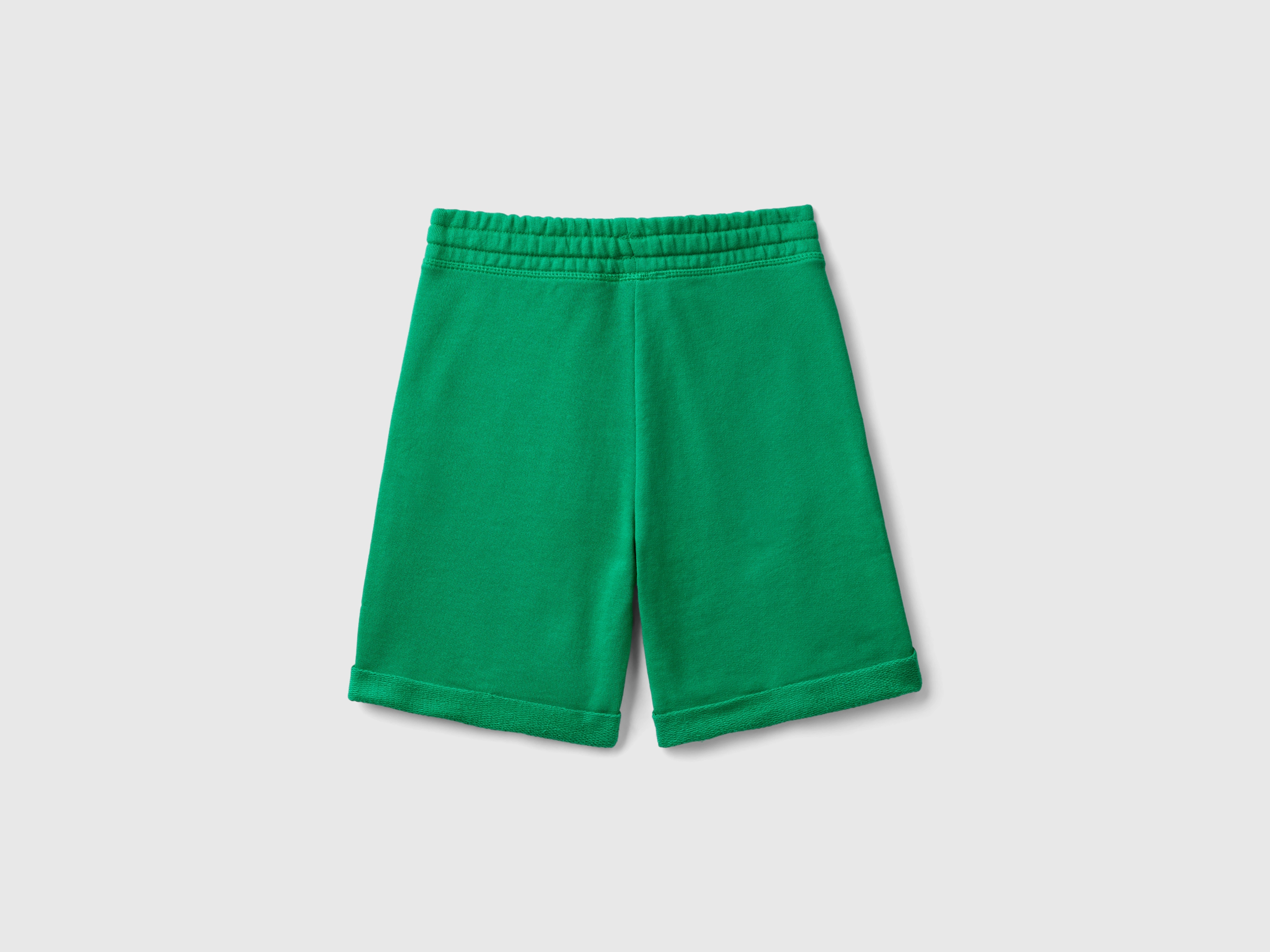 Benetton, Βερμούδα Φούτερ Από Αγνό Βαμβακερό, size XL, Πρασινο, Παιδικά φωτογραφία