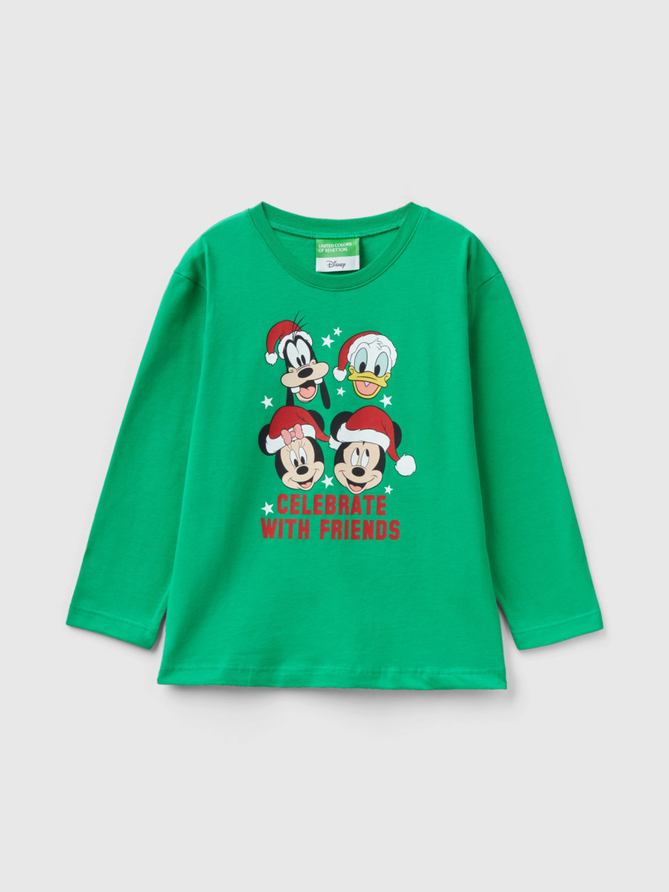 Benetton, ©disney Christmas T-shirt, Green, Kids
