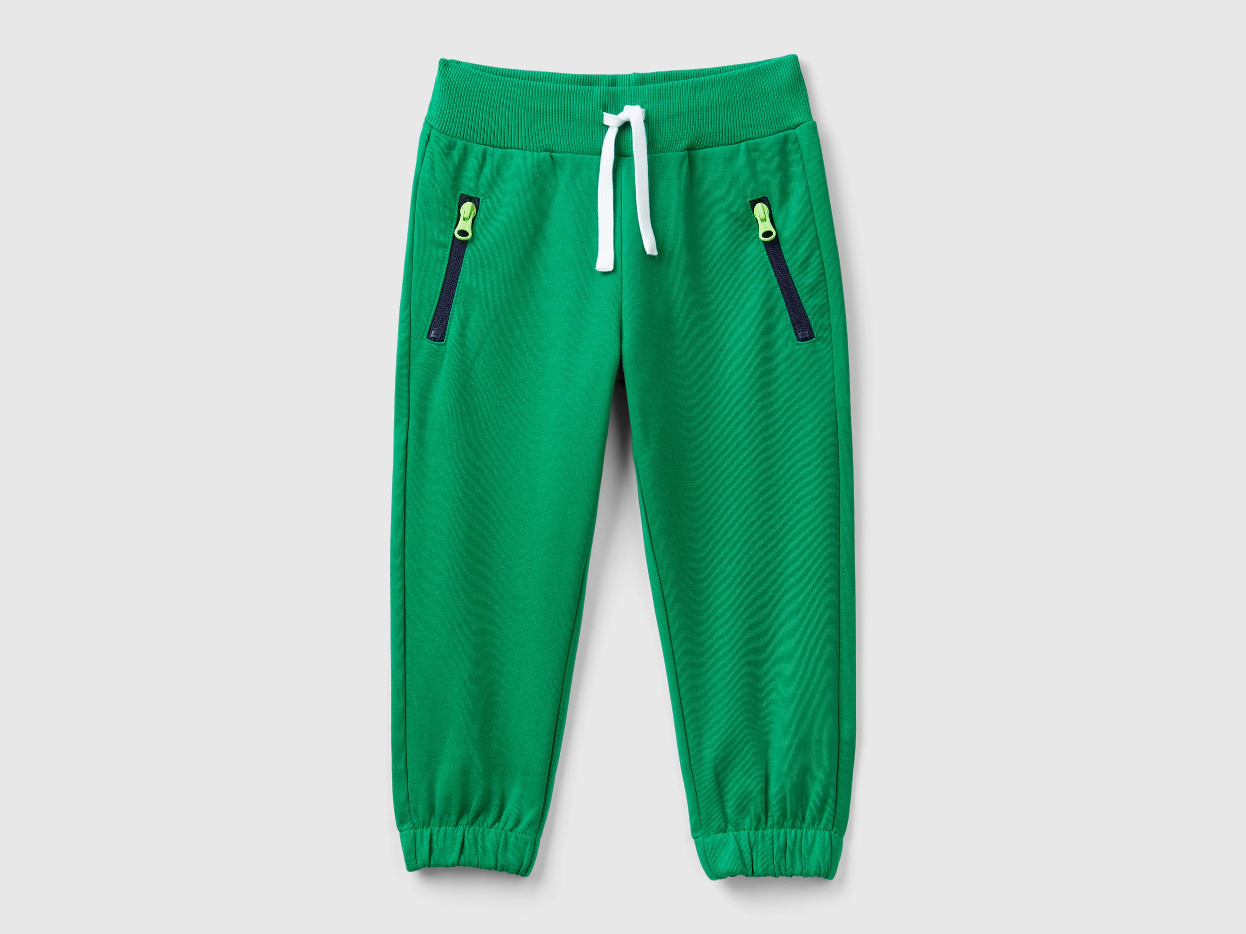 Benetton, Pantaloni Con Stampa E Coulisse, Verde, Bambini