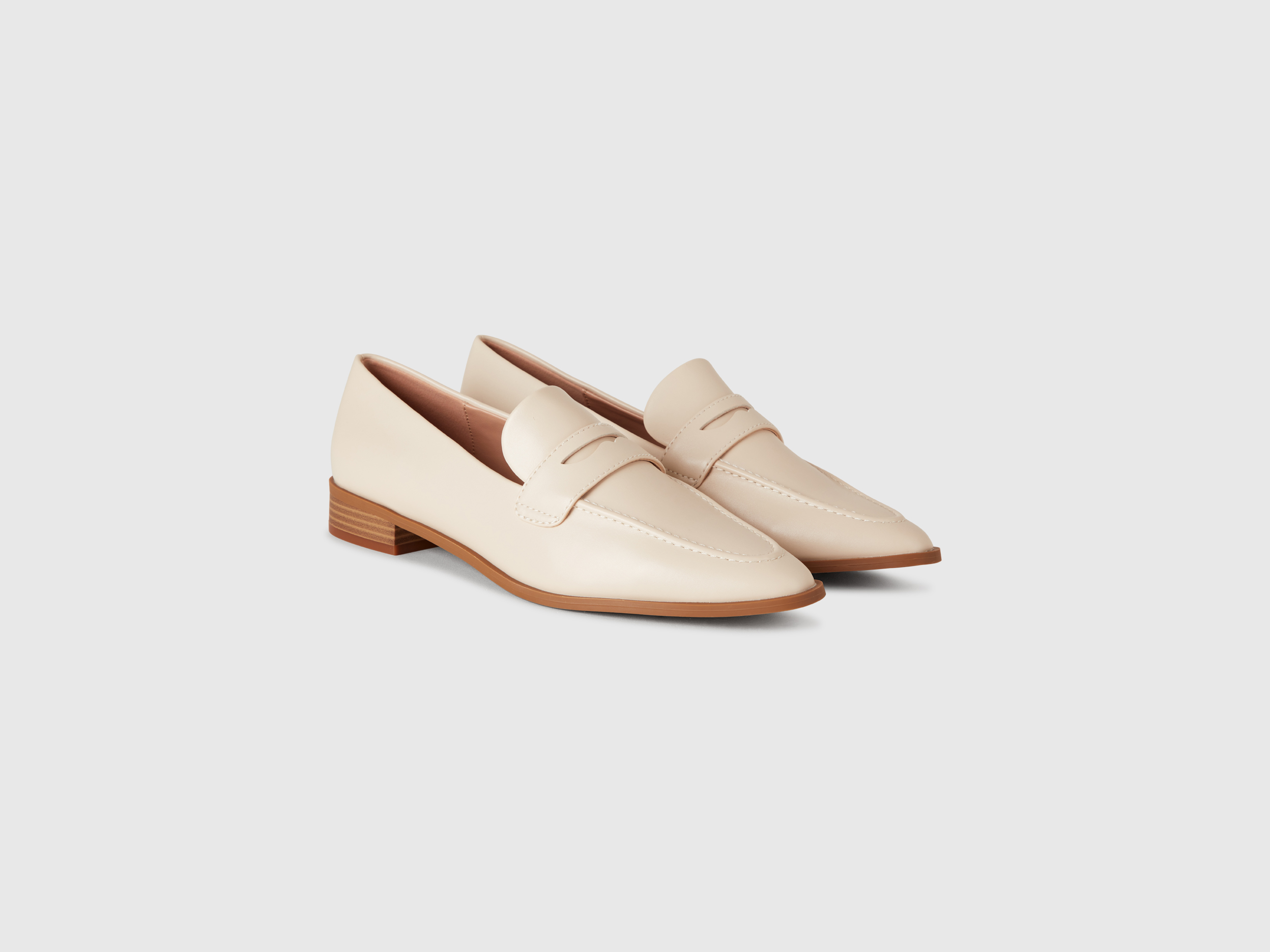 Benetton, Μοκασίνια Από Ύφασμα Εφέ Δέρματος, size 37, Μπεζ, Γυναικεία φωτογραφία