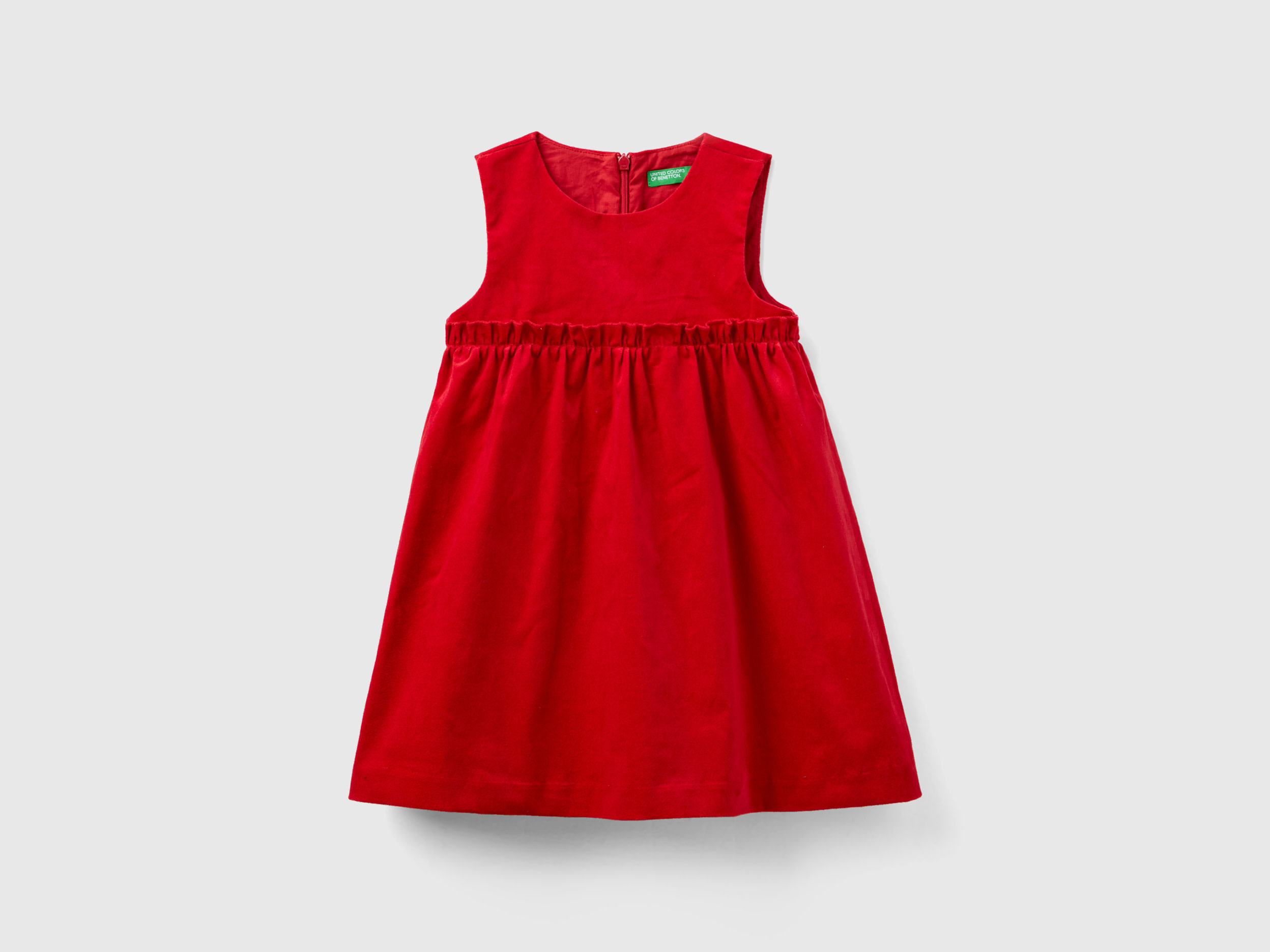 Benetton, Smooth Velvet Dress, size 18-24, Red, Kids