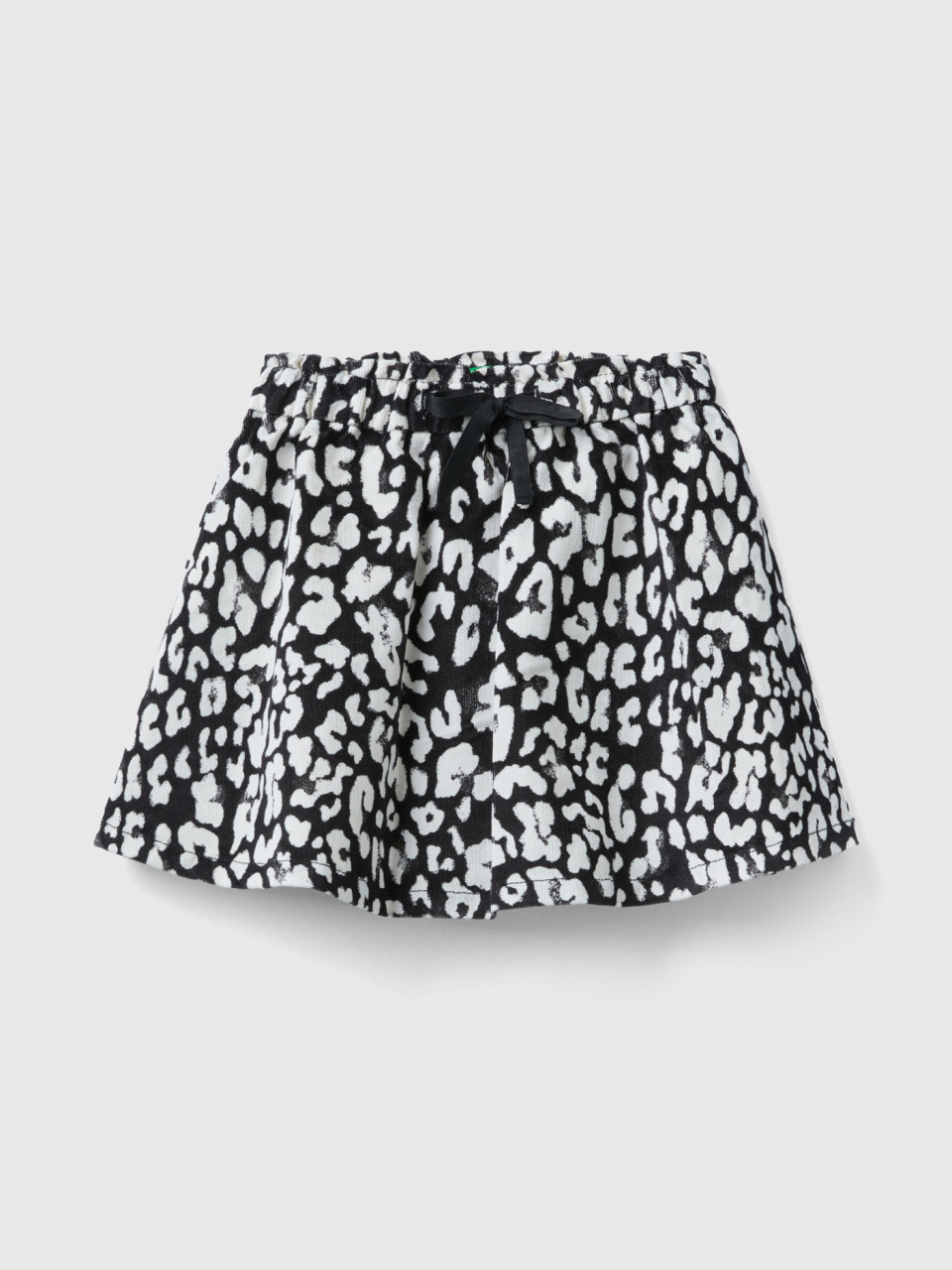 Benetton, Animal Print Velvet Mini Skirt, Multi-color, Kids