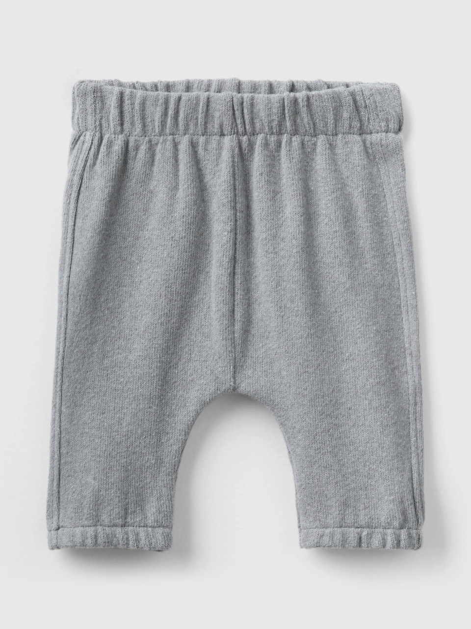 Benetton, Baggy Fit Trousers In Recycled Cotton Blend, Gray, Kids