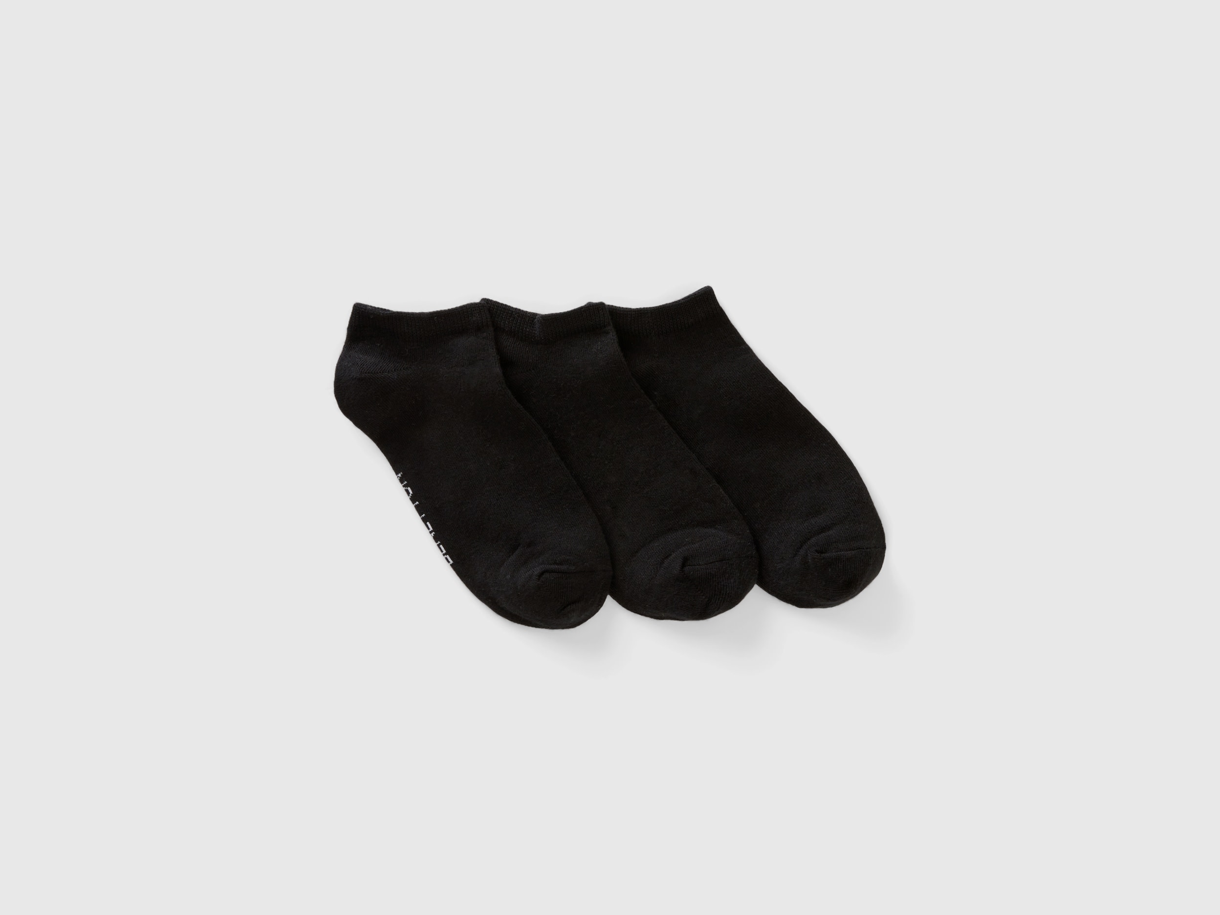 Image of Benetton, Set Of Very Short Socks, size 36-38, Black, Men