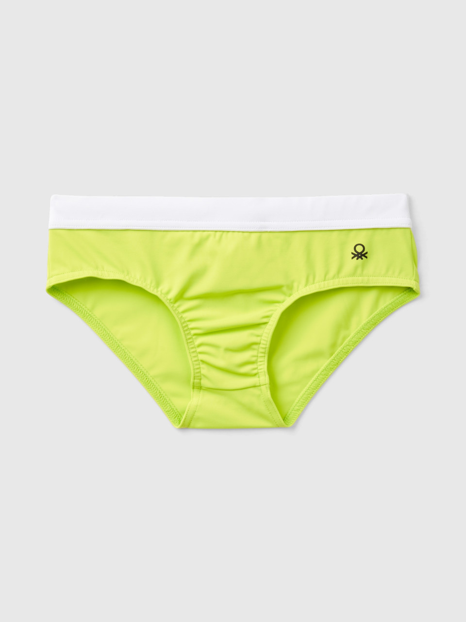 Benetton, Costume Slip Con Coulisse In Econyl®, Lime, Bambini