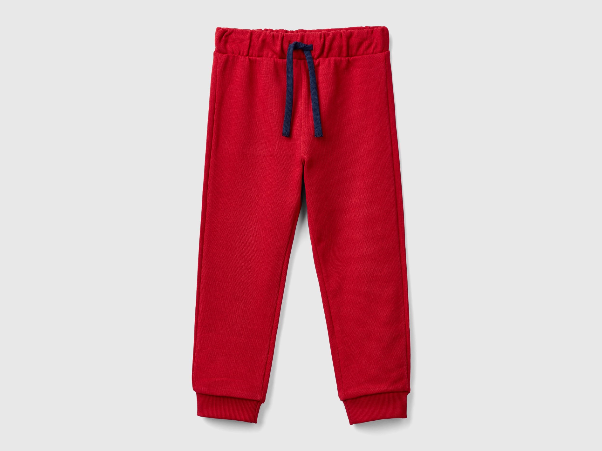 Benetton, Pantaloni In Felpa Con Taschino, Rosso, Bambini
