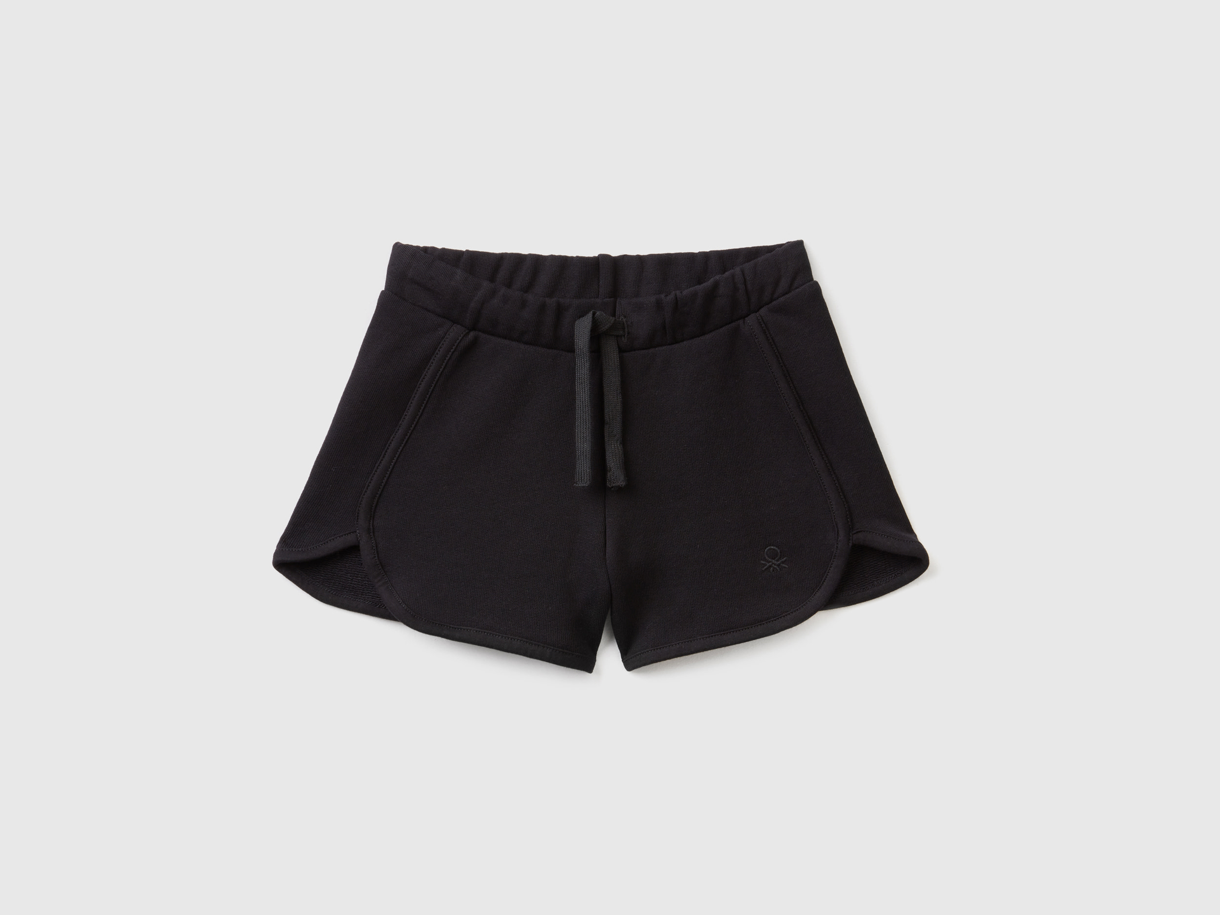 Benetton, Sweat Shorts In 100% Organic Cotton, size 3-4, Black, Kids