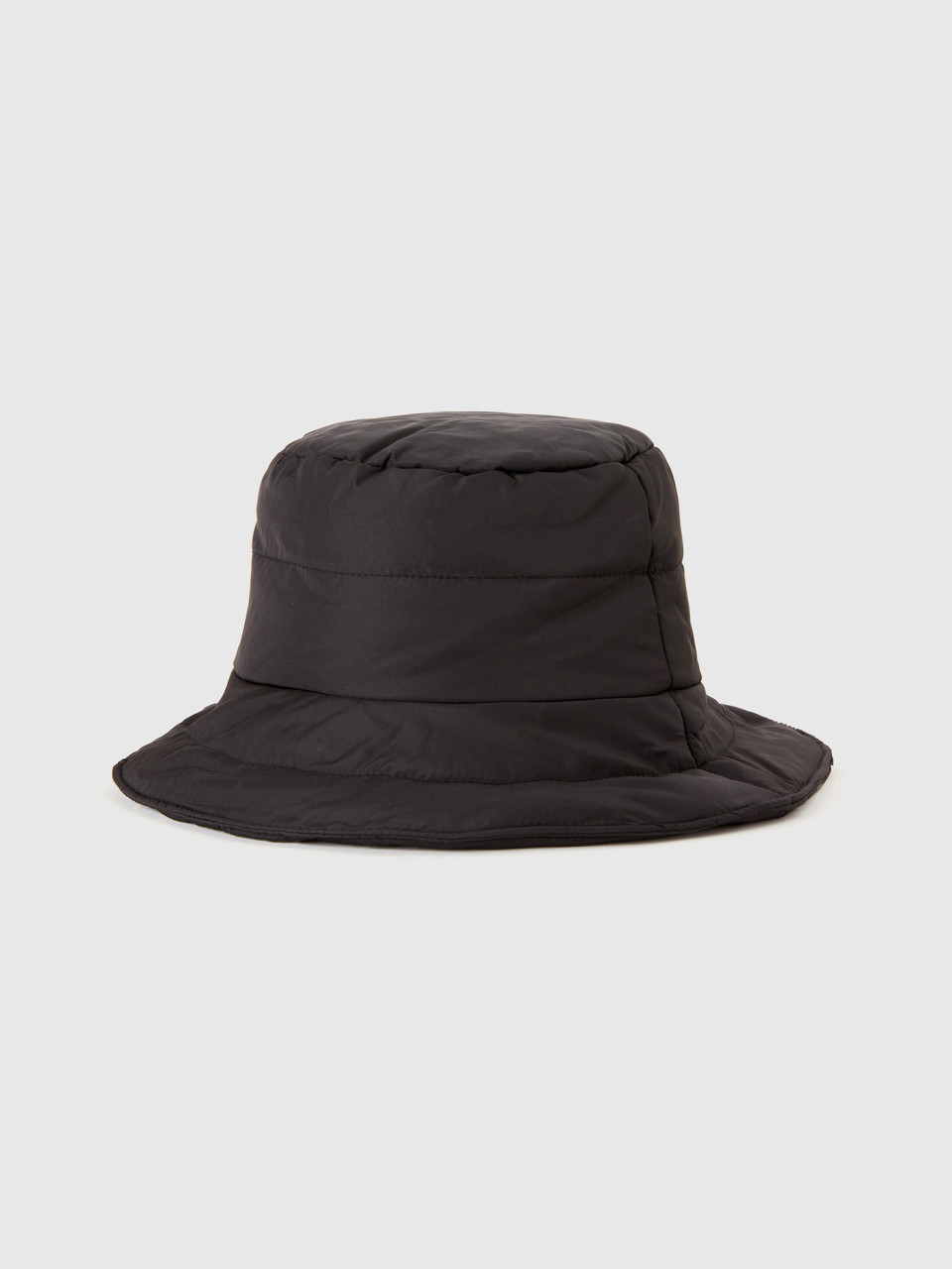 Benetton, Quilted Padded Hat, Black, Women
