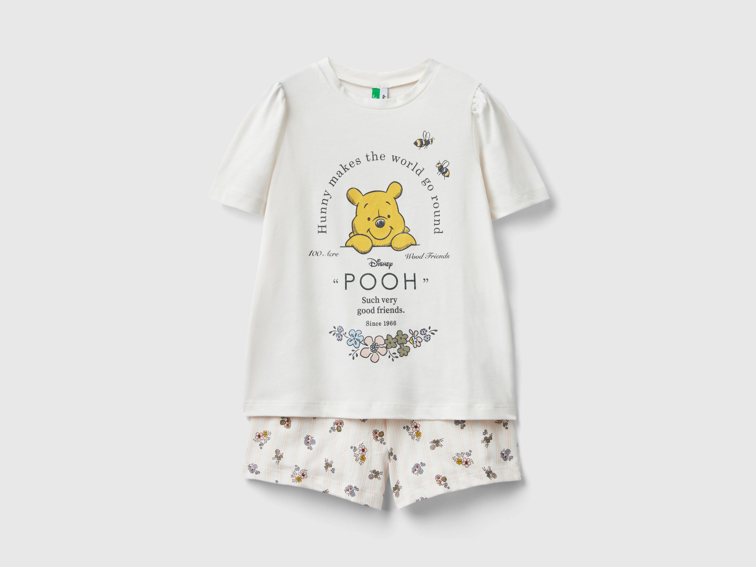 Benetton, Pigiama Corto ©disney Winnie The Pooh, Bianco Panna, Bambini