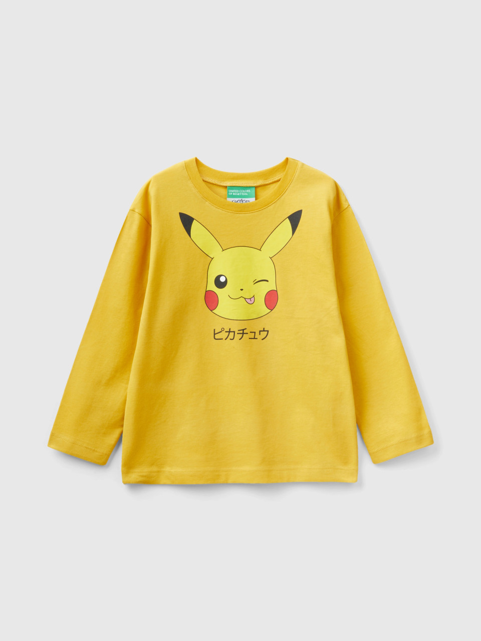 Benetton, 100% Cotton Pokémon T-shirt, Yellow, Kids