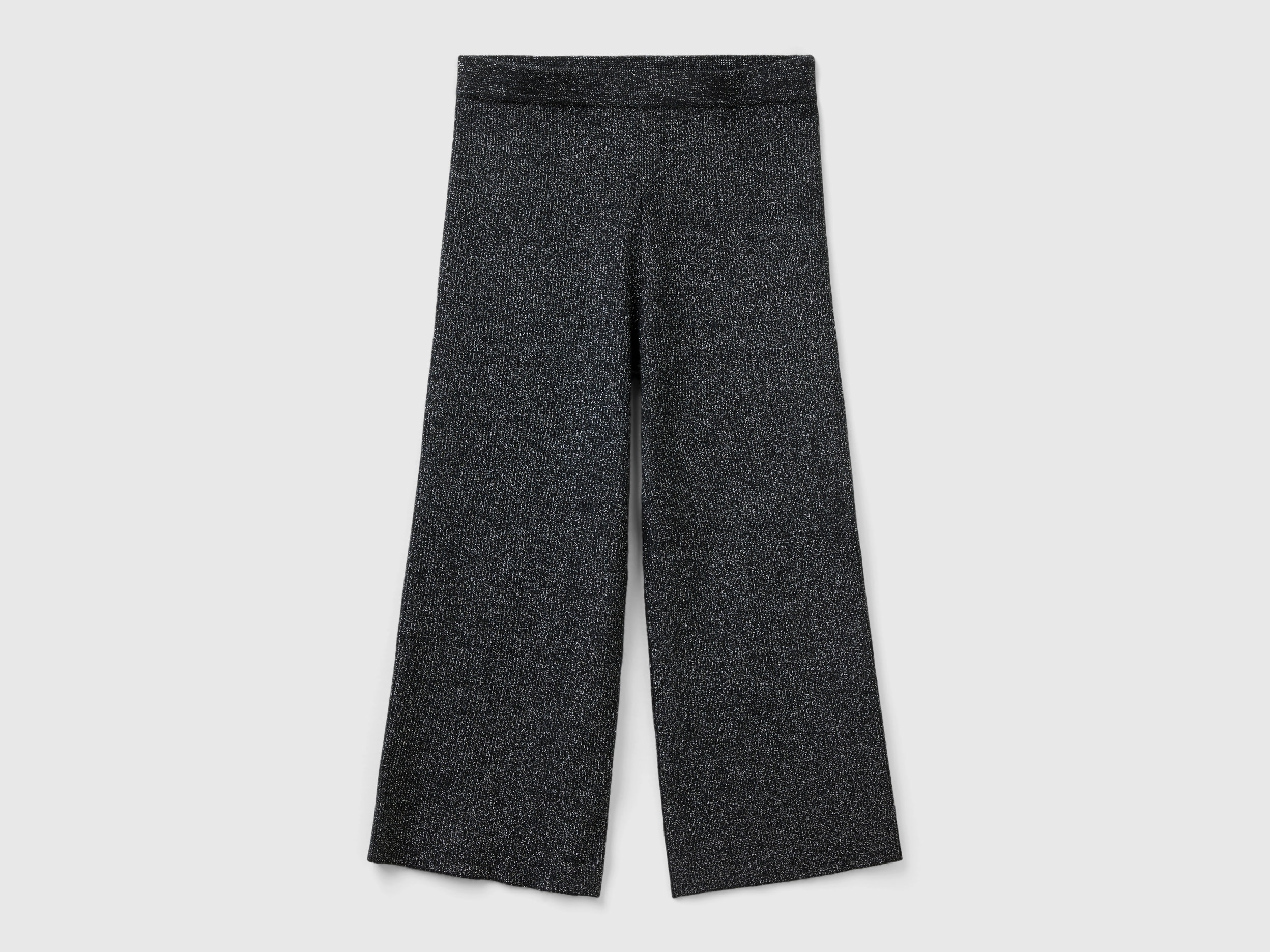 Benetton, Knit Pants With Lurex, size M, Black, Kids