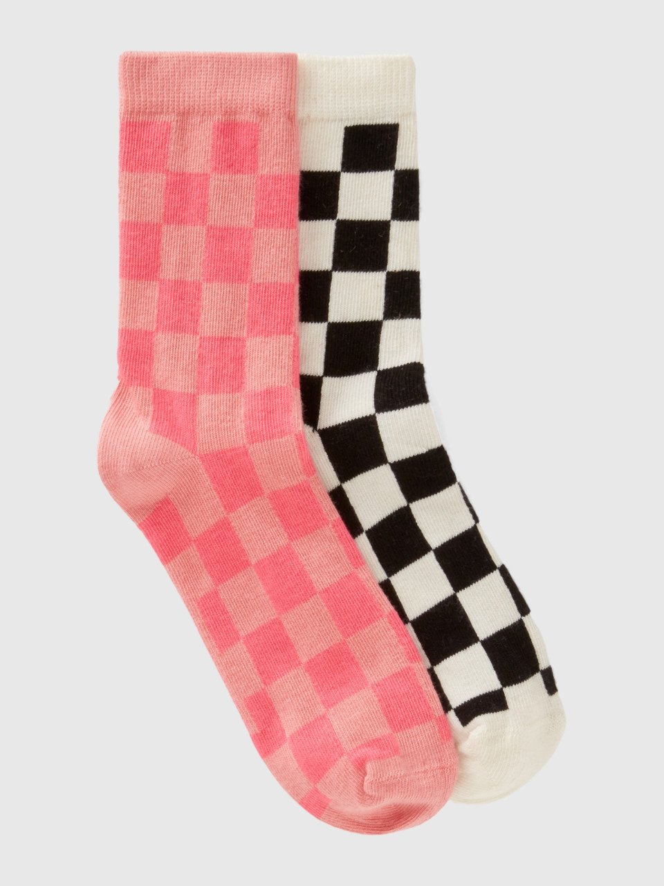 Benetton, Two Pairs Of Checkered Socks, Multi-color, Kids