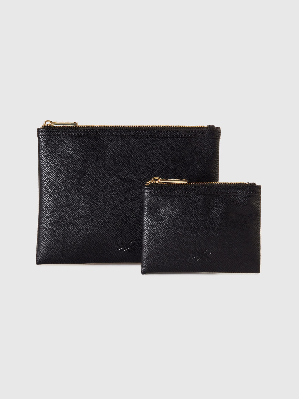 Benetton, Two Bags In Imitation Leather, Black, Women